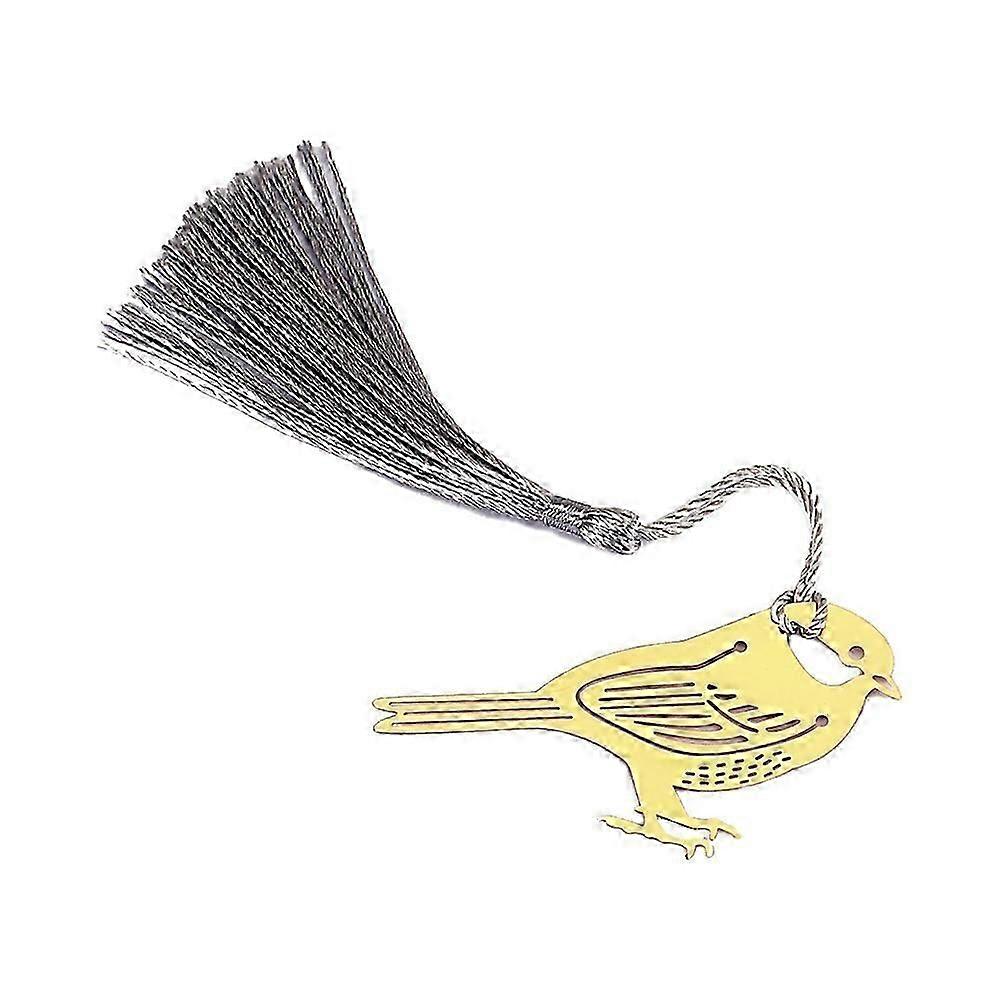 Vintage Metal Bookmarks with Tassels, Golden Bird Design for Stationery Lovers, Reading Study Writing Decorative Set