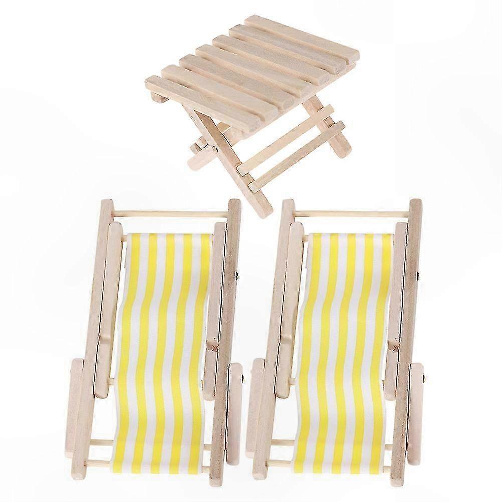 Miniature Beach Chair Set with Foldable Table