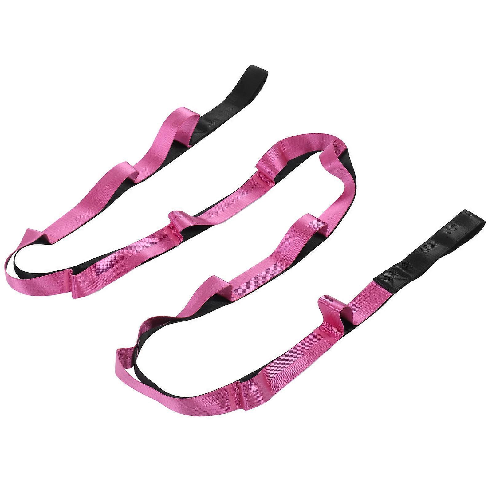 Stretch Strap Exercise Band Nylon Elastic Pilates Flexibility Rose Red