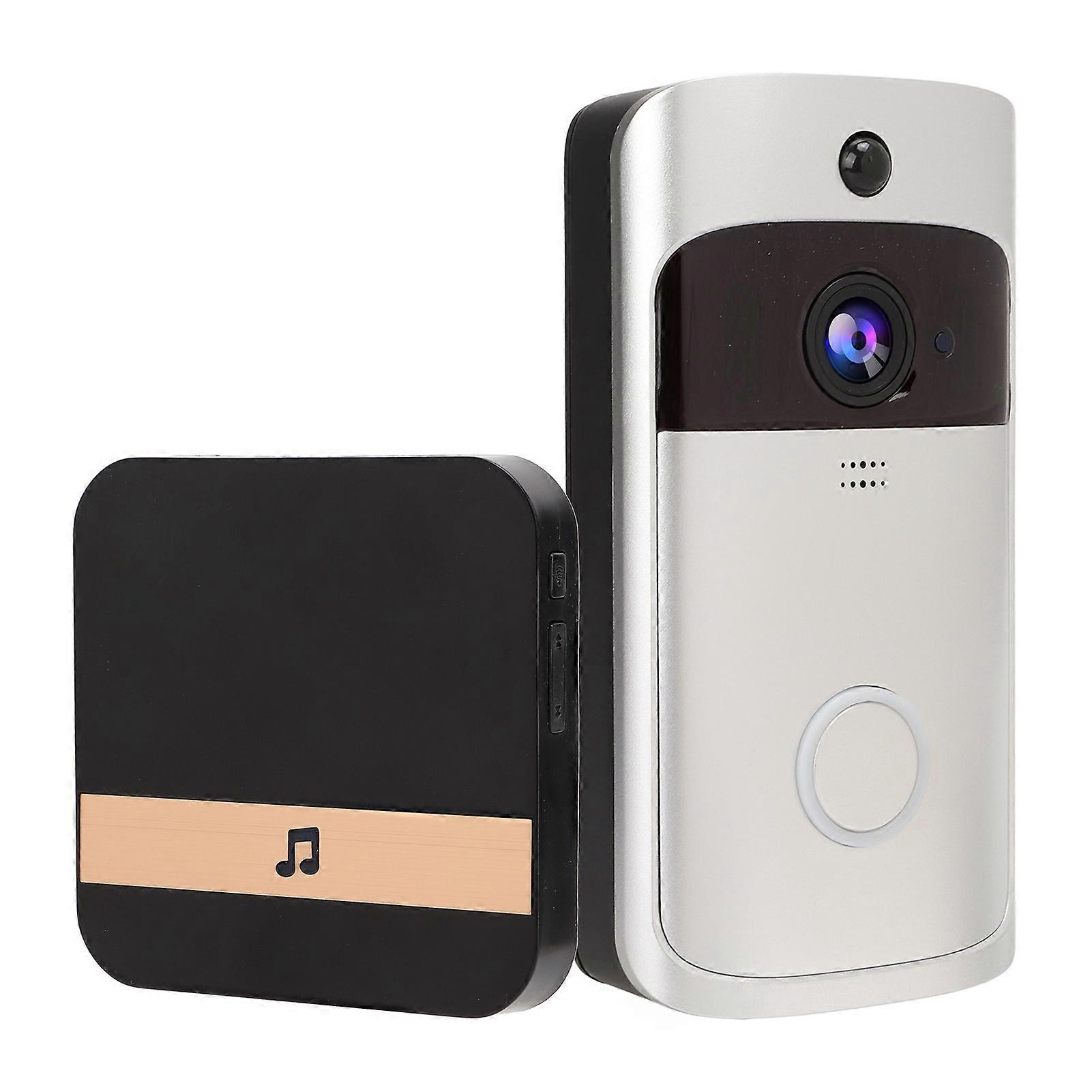 Intelligent Cordless WIFI Video Doorbell Silver 166° Viewing Angle