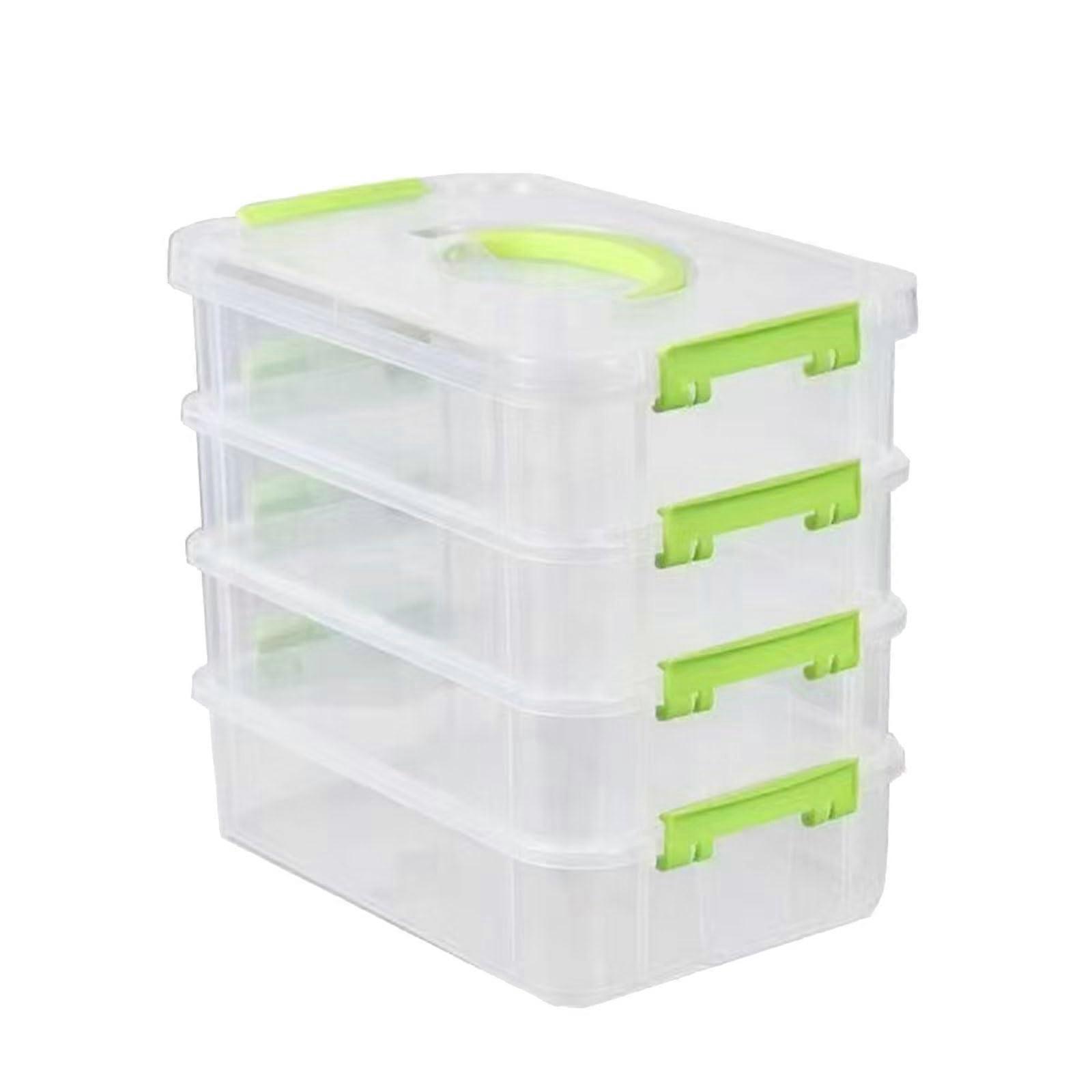 Stylish Desktop Cosmetics Container Stackable Sundries Storage Four-Layer Green Bedroom And Study Room Stationery Holder