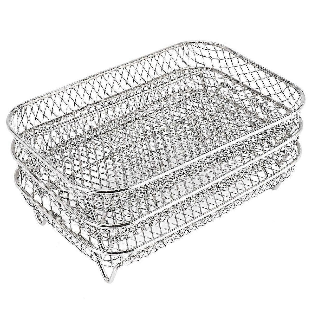 for Dual Air Fryer, 3-Layer Food Dehydrator Toast Rack Grill