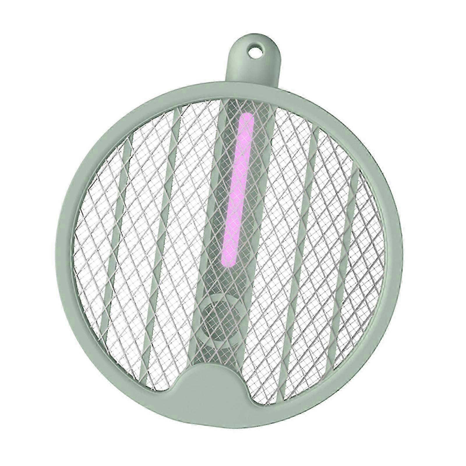 Rotating Folding 3000 Volt Electric Fly Swatter Green