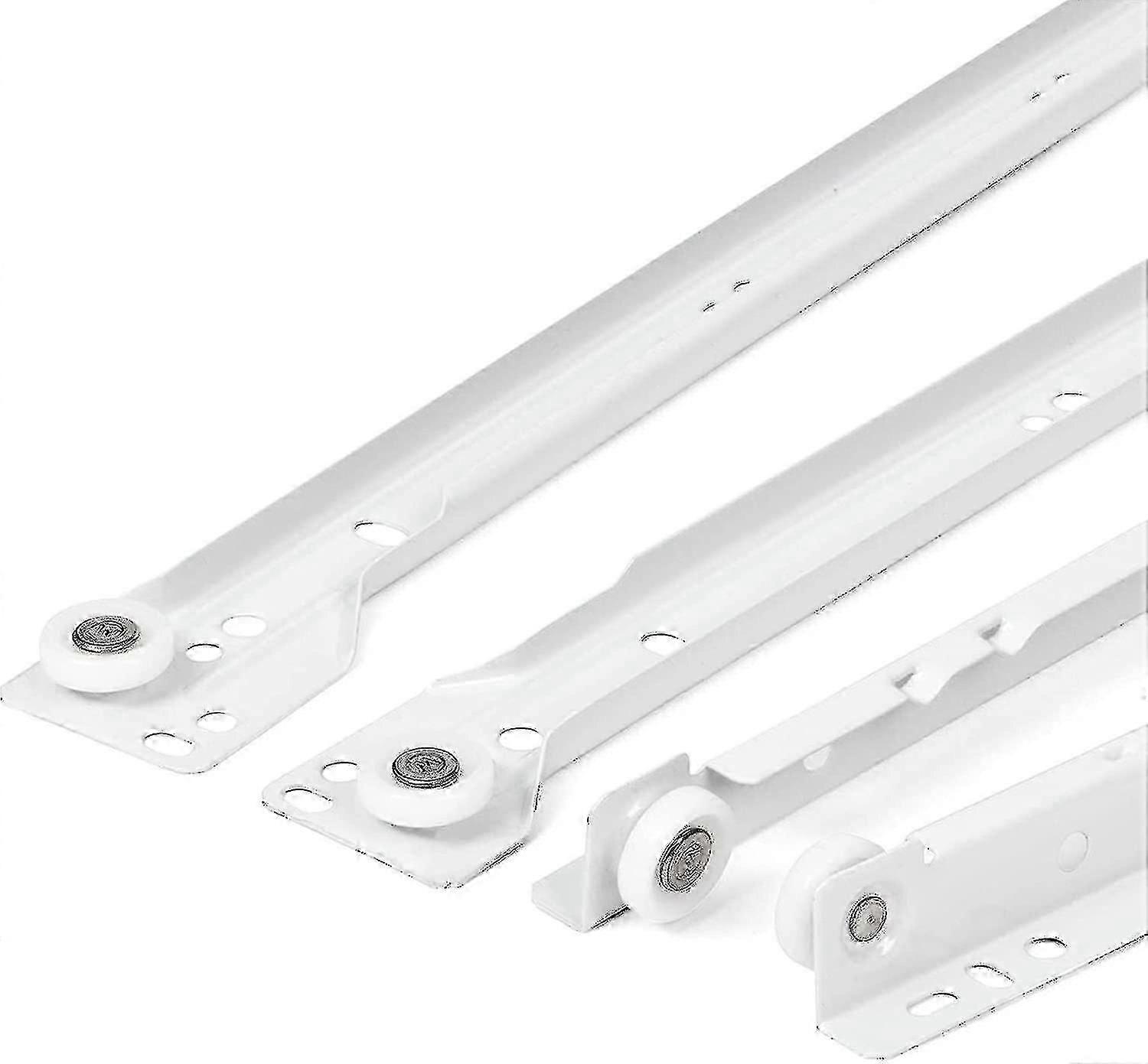 Drawer Slides 400mm - Set Of 2 (1 Pair) Sliding Drawer Runners, In White, Partial Extension Slide System - Easy Assembly Sliding Drawer Kit
