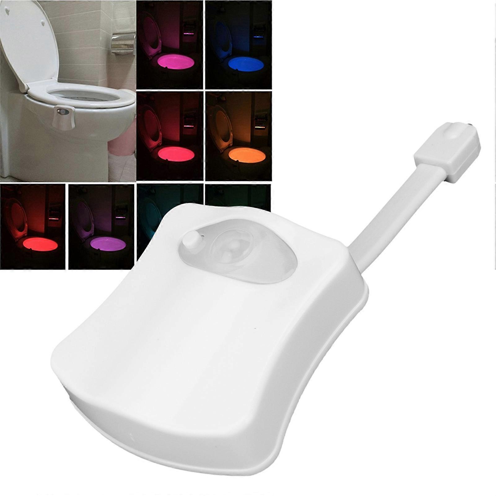Toilet Sensor Light with 8 Color LED, 2m Range, ABS, 49g
