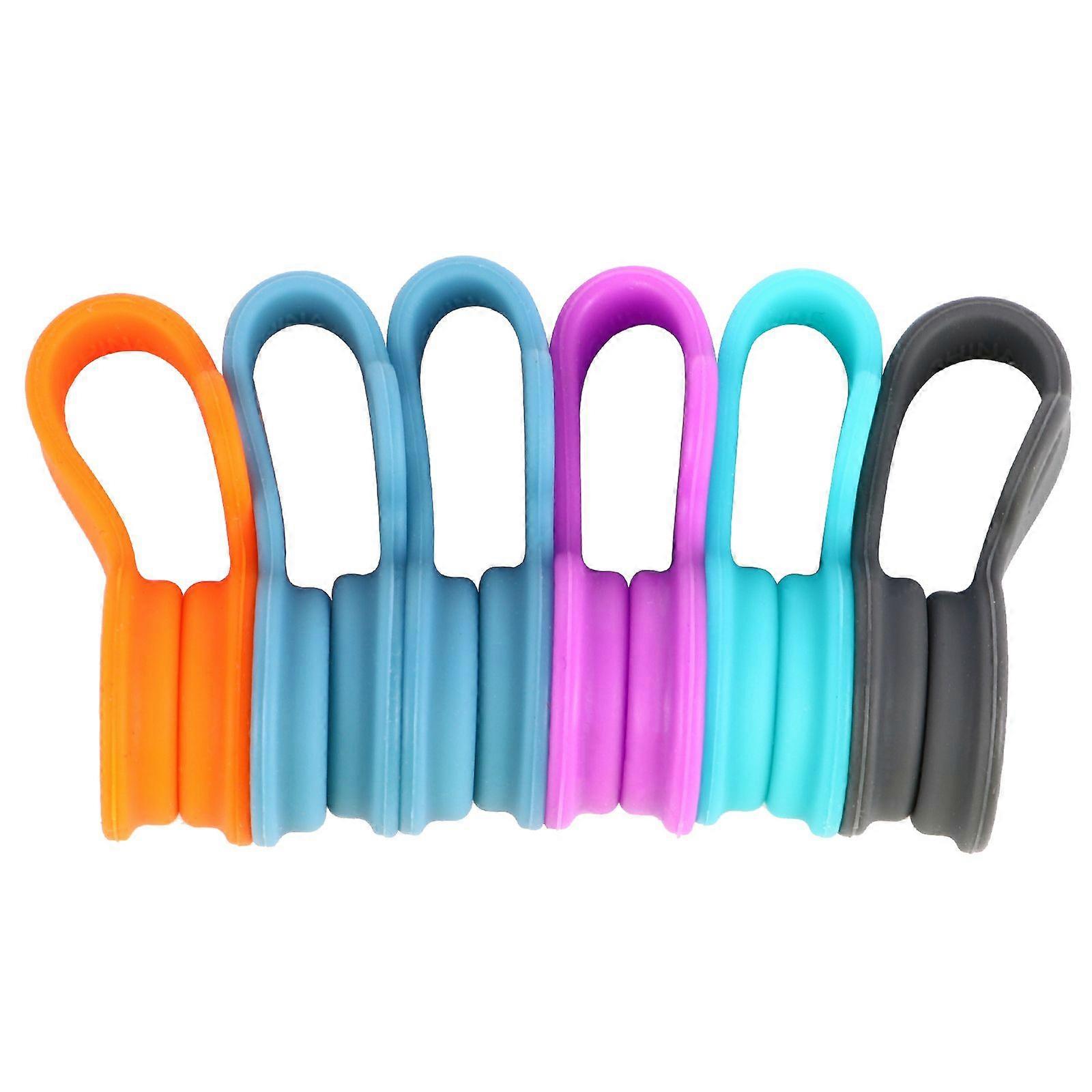 6pcs Earphone Holder Wire Arrangement Fixed Line Organizer (Random Color)