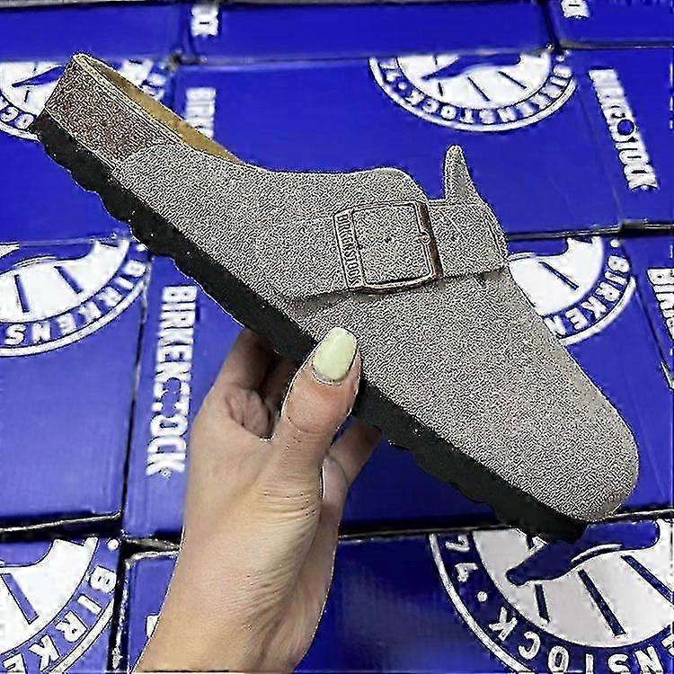 Boken Women's Leather Soft-Soled Half-Slipper Women's Outerwear Spring And Summer Casual And Fashionable Boken Lazy Bun