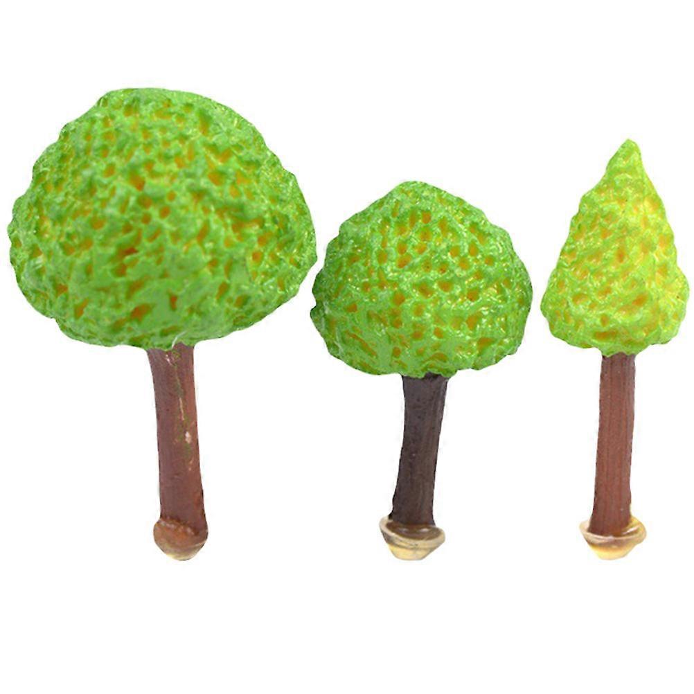 Resin Tree Figurines Micro Landscape Ornament for 6Pcs Miniature Set