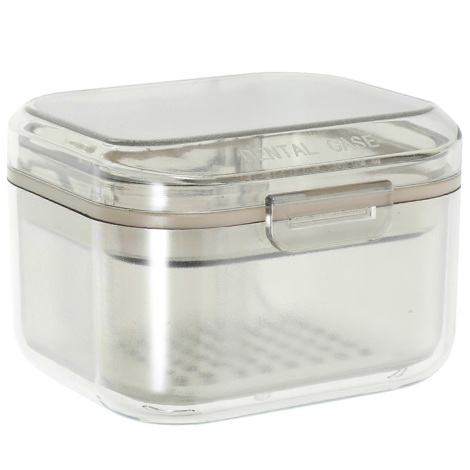Denture Box Plastic Orthodontic Denture Case for Holding 4Pcs