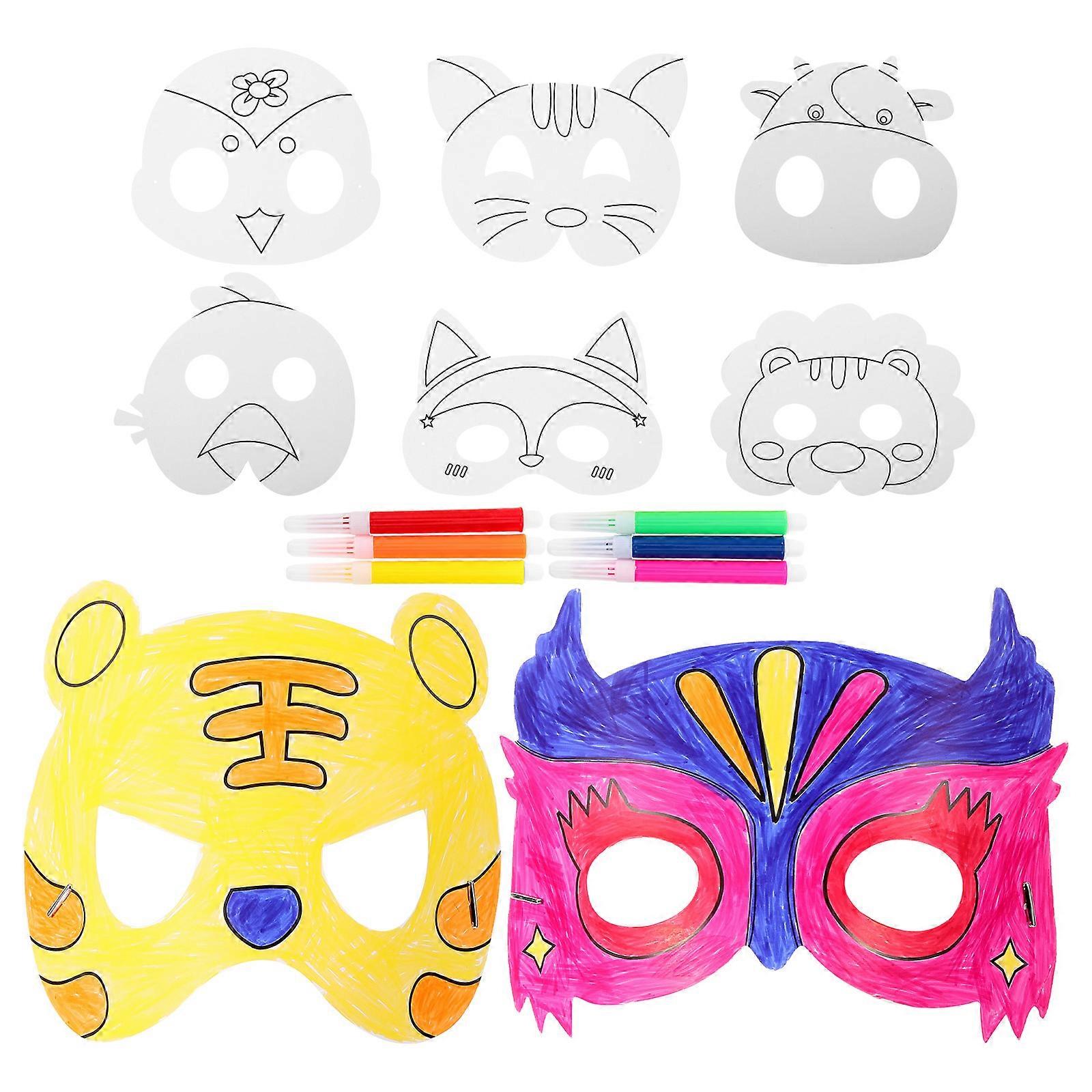 DIY Paper Masks Paintable Plain Masks for Party Decoration 4Sets