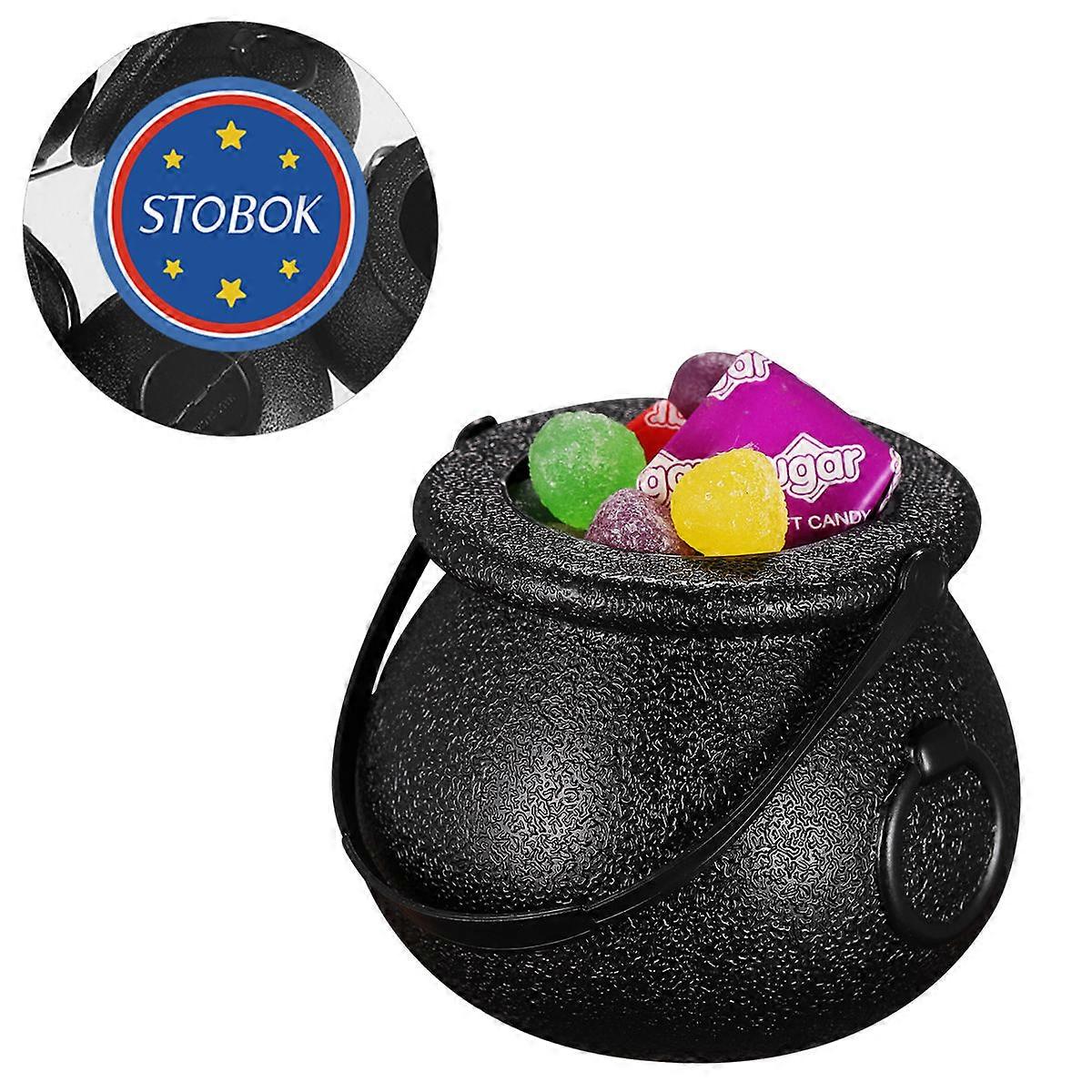 Black Witch Cauldron Candy Bucket for Storage 3Pcs Halloween Candy Holder