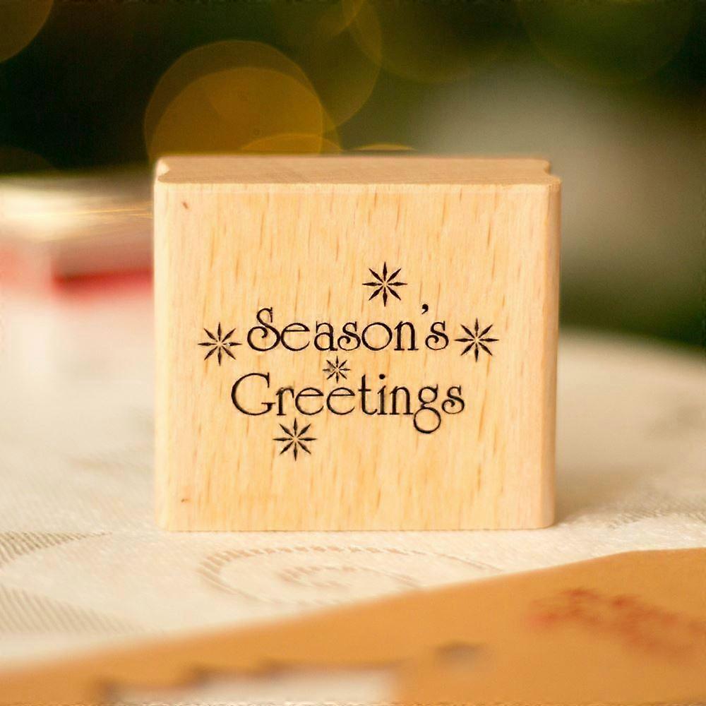 Seasons Greetings Wood Mounted Stamp