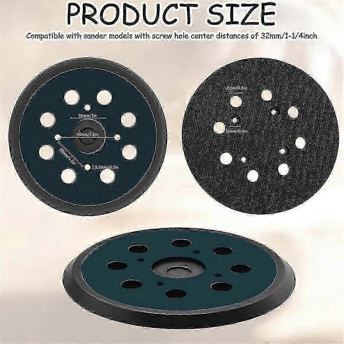 2Pcs Sander Replacement Pad compatible with Ryobi, 8 Holes 5 In Sanding Discs Hook and Loop, Sanding Discs Sand
