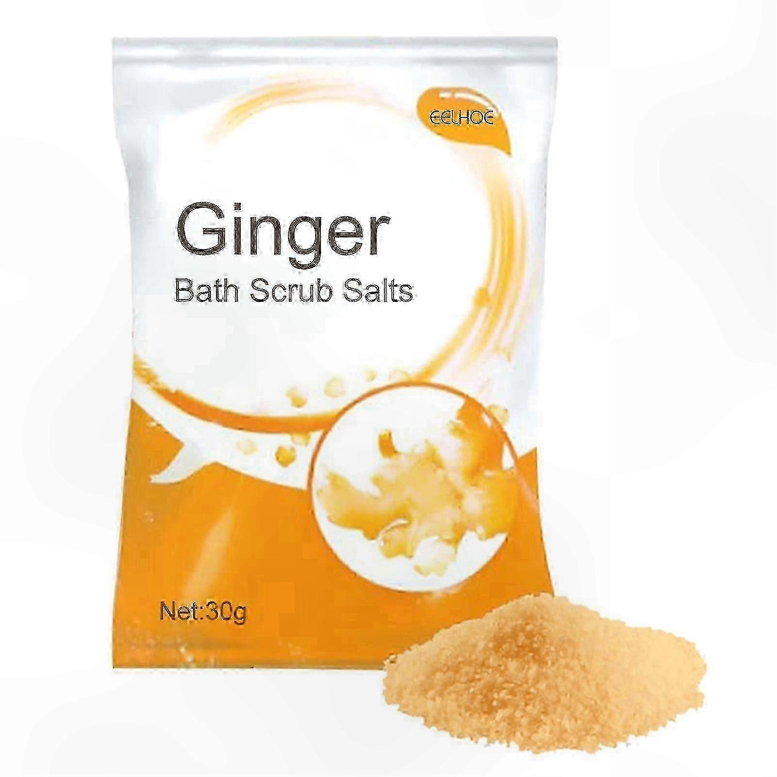 Ginger Bath Salts for Lymphatic Swelling Relief, 30g Moisture-Dissipating Spa Treatment to Relax and Rejuvenate