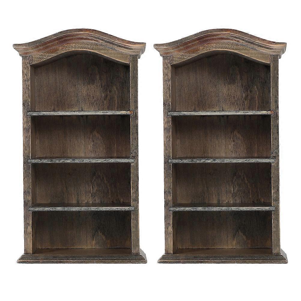 Miniature Furniture Model Wooden Bookshelf for Decoration 6Pcs Set