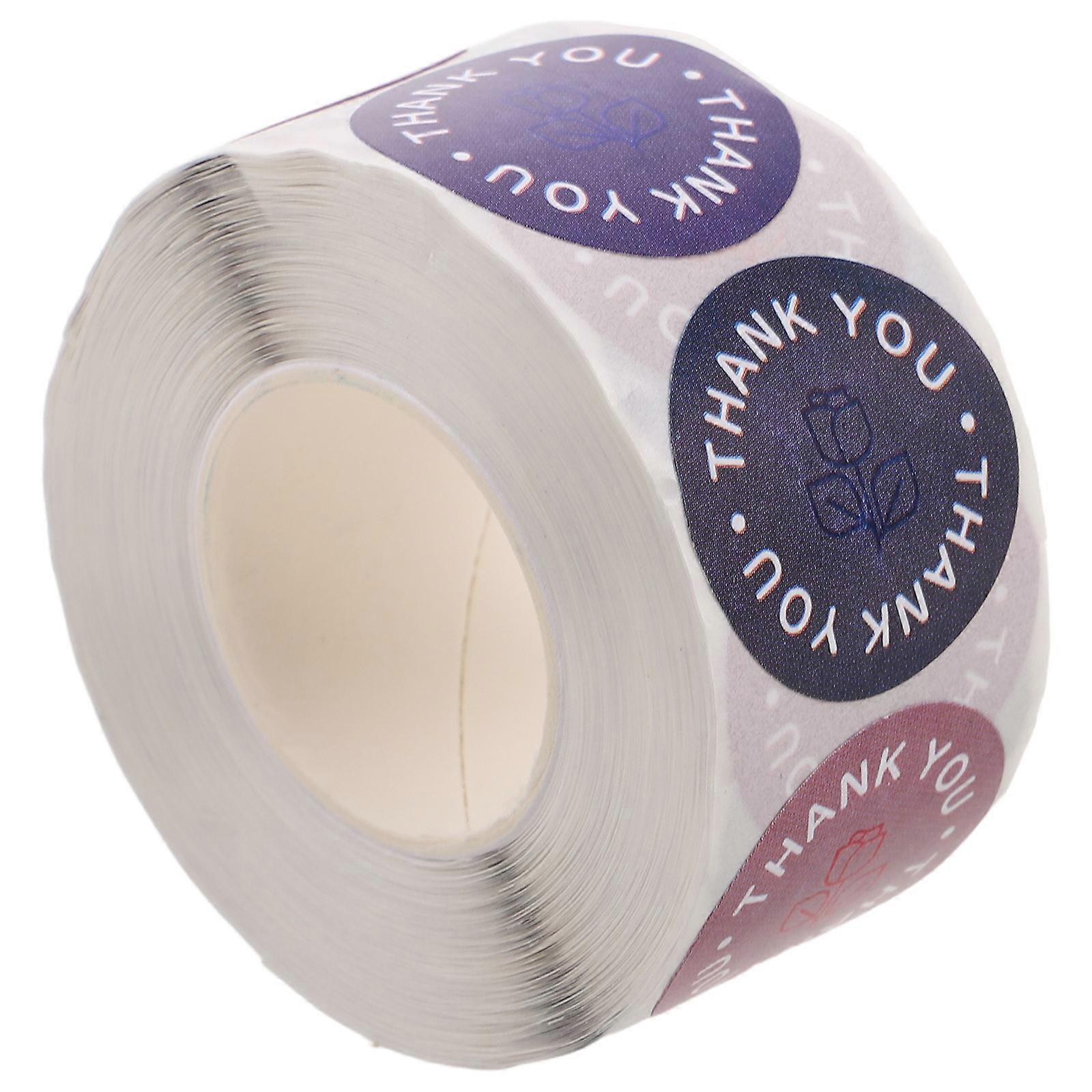 Self-Adhesive Thank You Stickers Rose Box Seal Stickers 4 Rolls for Various Occasions
