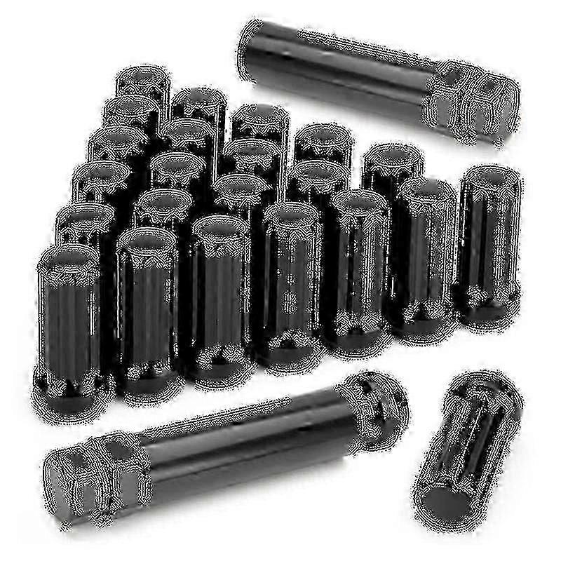 M14x1.5 Lug Nuts 24 Pieces 14mmx1.5 7 Spline Drive Awl Acorn Cone Lug Nuts 2inch Long Black With 2