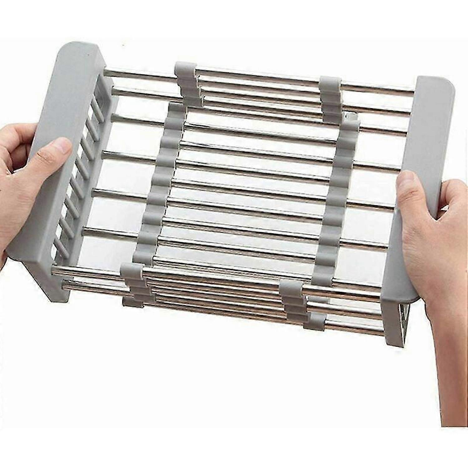 Expandable Dish Drying Rack,Stainless Steel Dish Drainer Over Sink Dish Drainer with Adjustable Arms Dish Drainer in Sink or Countertop