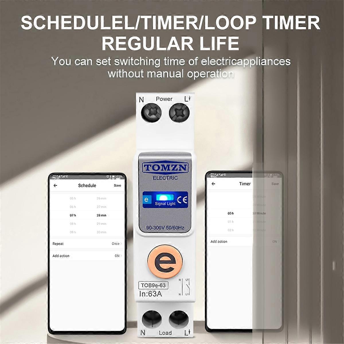  TOB9e-63 No metering 1P+N 63A WIFI Smart Switch Energy Meter