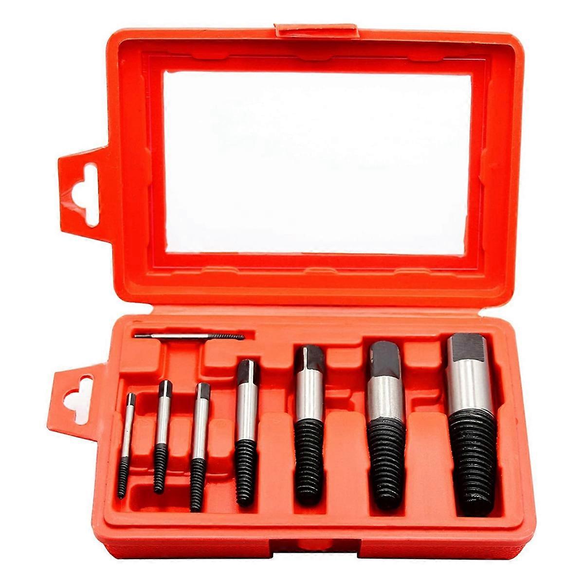 8Pcs Screw Extractor Set, Damaged Screw Broken Extractor Kit, Bolt Water Pipe Remover Tool Set