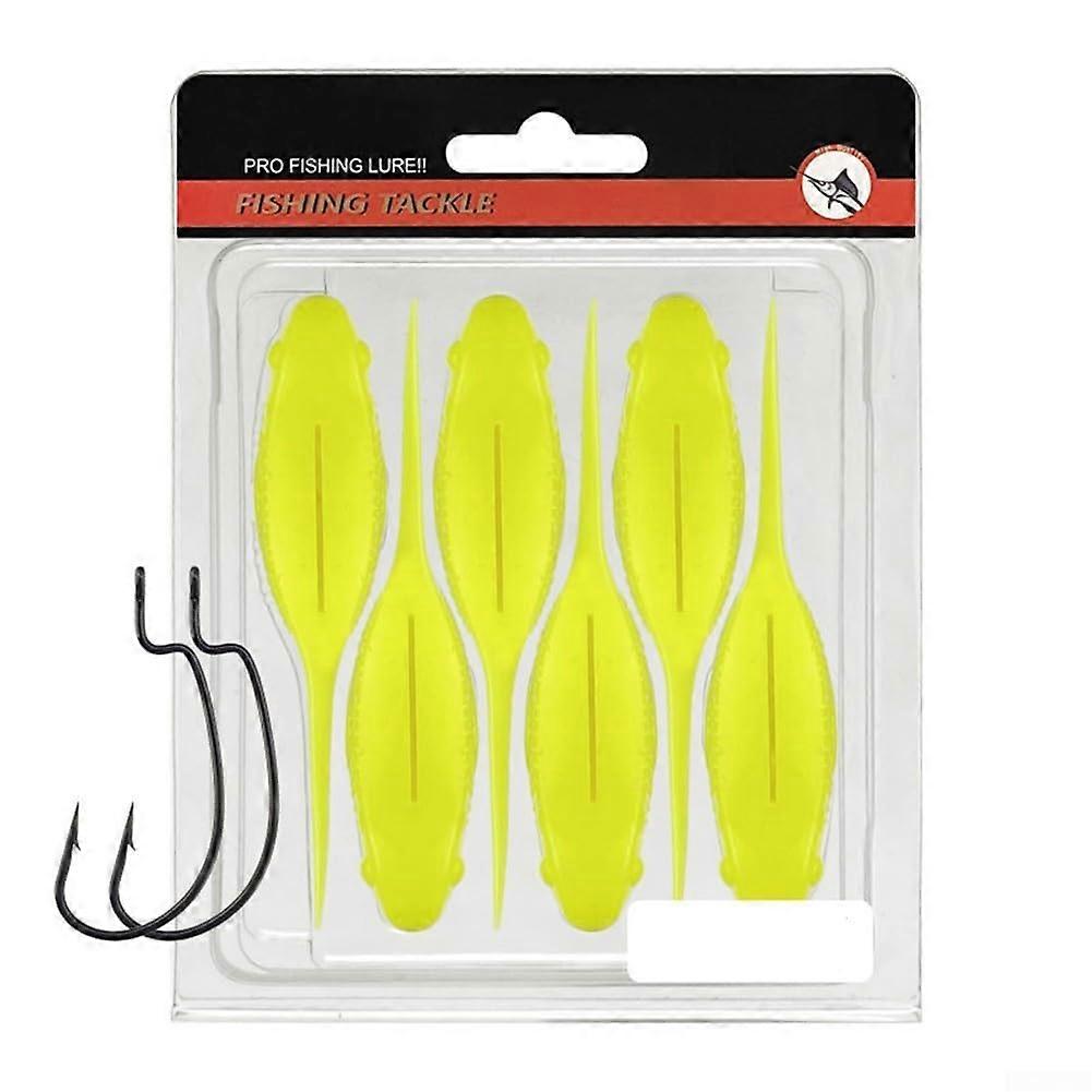Tadpole Soft Baits 6Piece 10cm Lifelike Design Yellow Soft Plastic Lures For Fishing