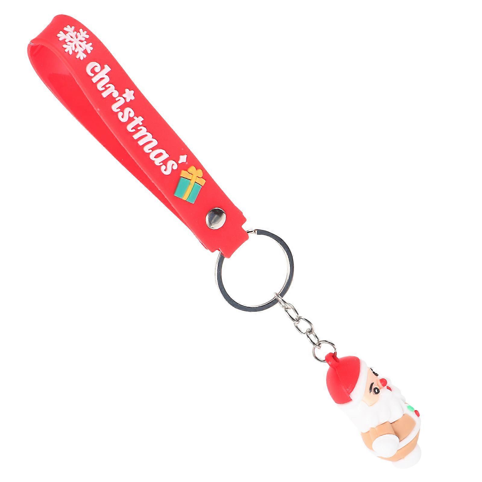 Festive Decoration Keychain Santa Claus Shape Multi Color Bag Pendant 1Set