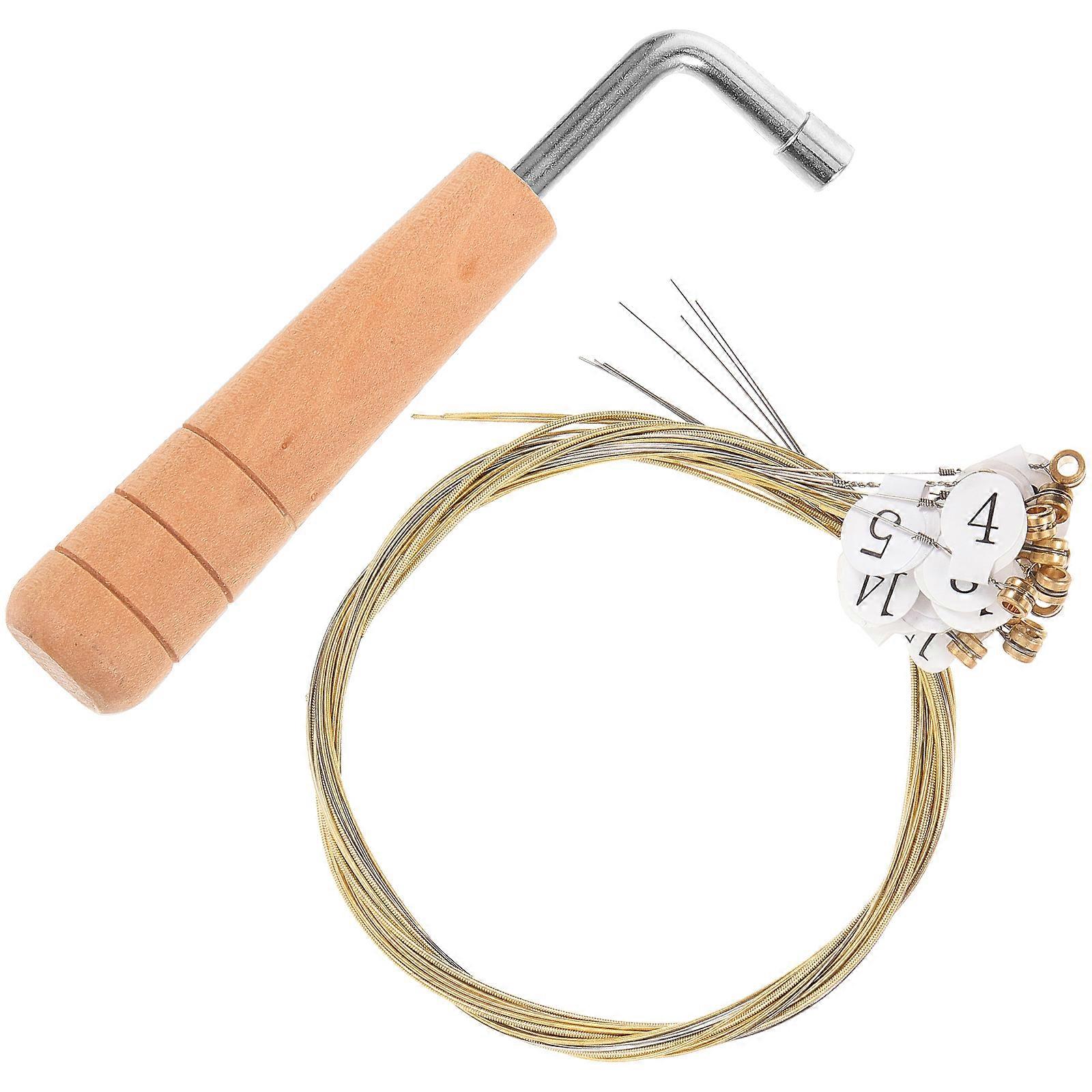 Lyre Strings Metal Harp String Kit with Tuning Wrench for 4Sets Musical Instruments