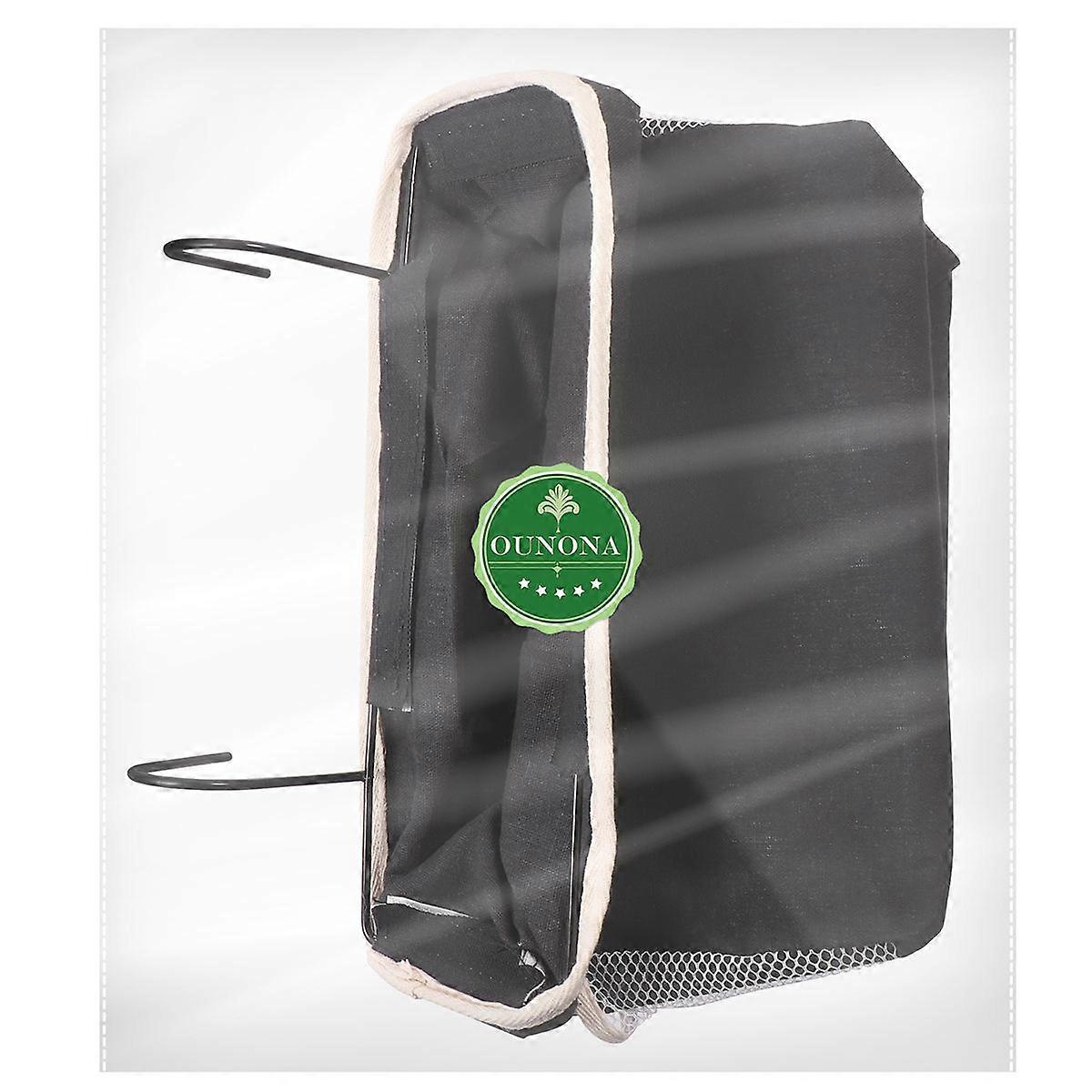 Black 3Pcs Canvas Hanging Organizer Bedside Storage Bag Ideal For Kids Bedsides Car And Dorm Rooms With Versatile Storage Function