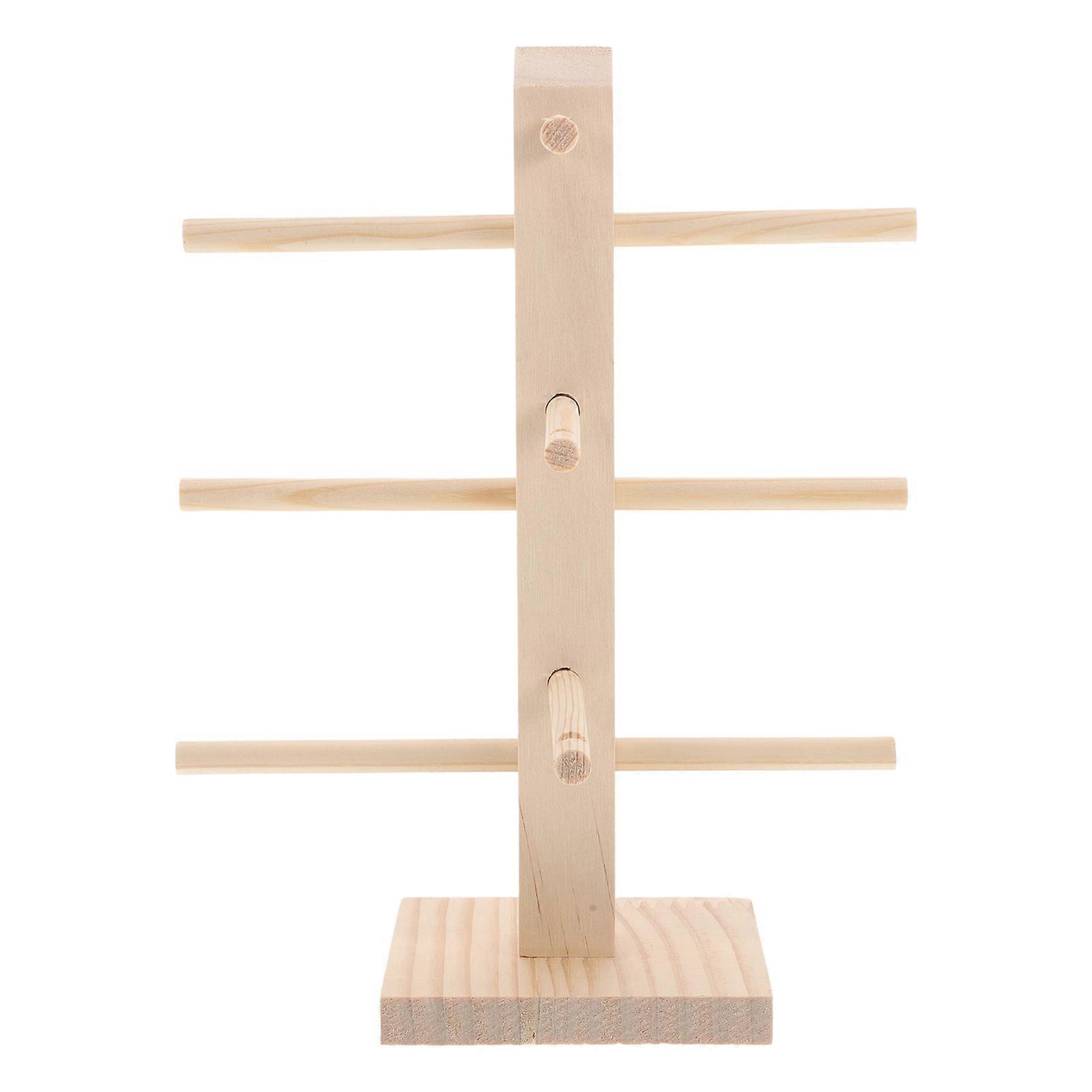 Eyeglass Holder Display Stand for Store Display Light Yellow Wood Material Display 1Pcs