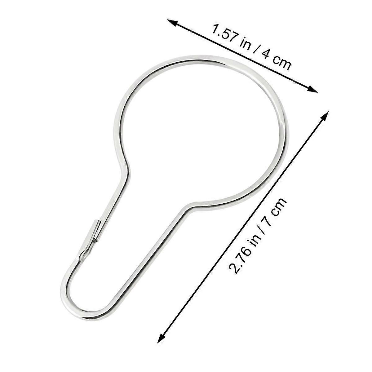 Rustproof Metal Shower Hooks 12 Pcs Heavy Duty Closed Hooks Bathroom Use Silver Color