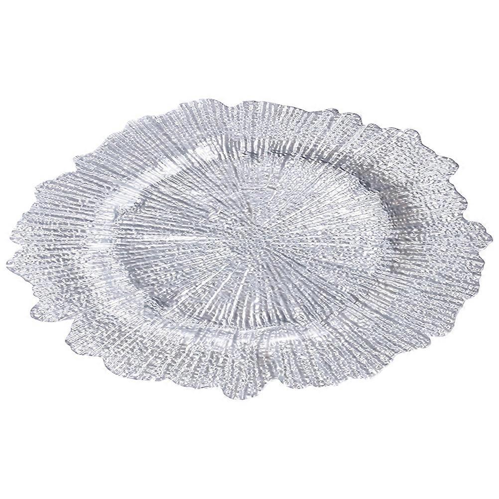 Glass Tray For Home Use Irregular Snowflake Texture 35X35CM Storage 1Pcs