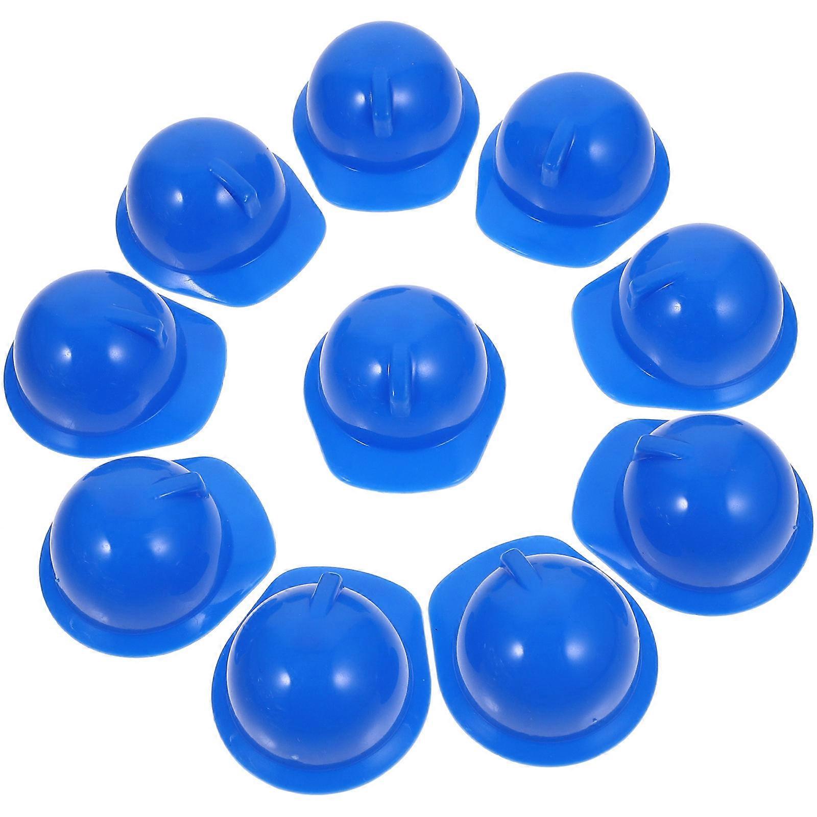Miniature Dolls Construction Hat for Decor Use 80Pcs Blue Plastic
