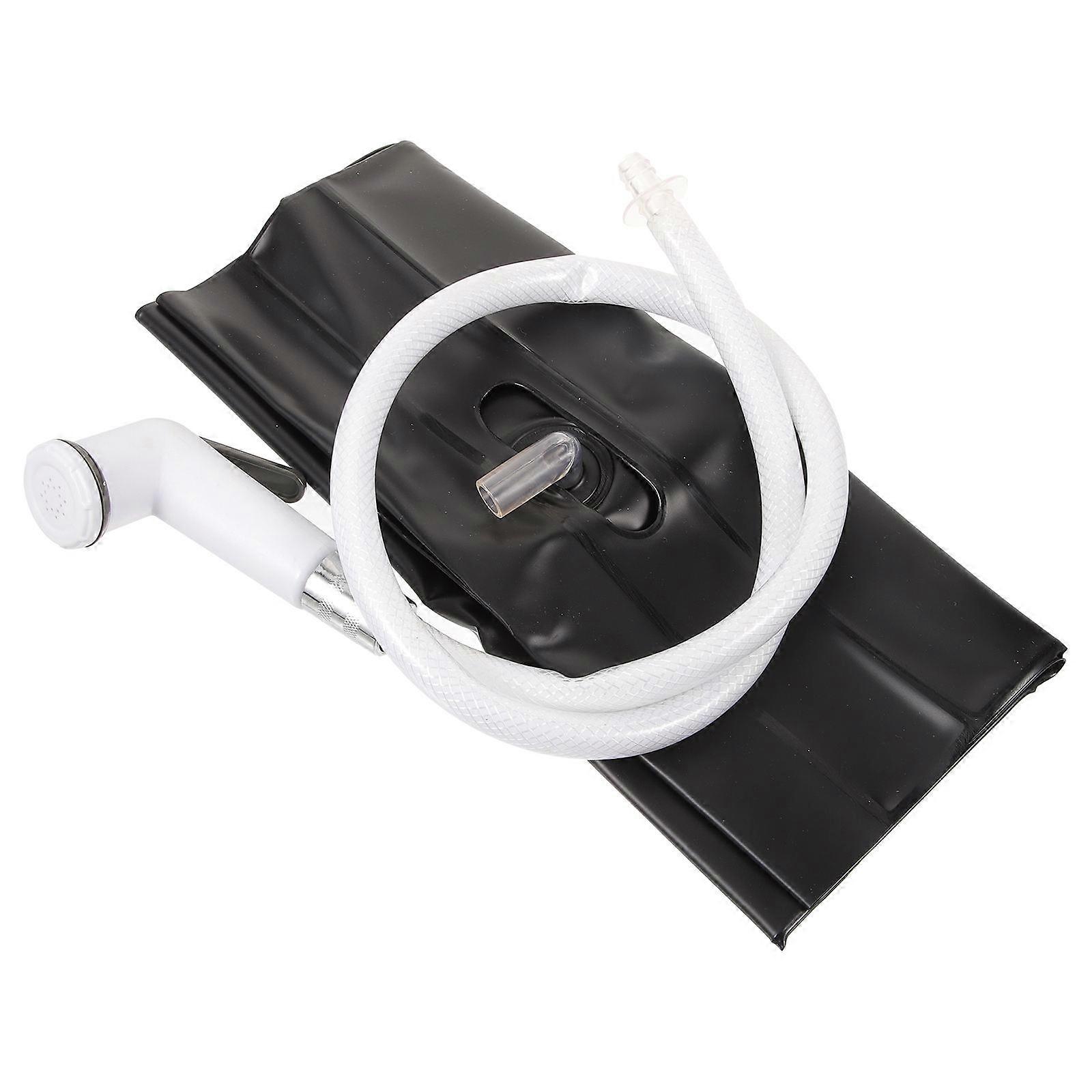 5Pcs Black Portable Shower For Campers Outdoor Enthusiasts Suitable For Hiking And Road Trips With Versatile Uses And Compact Design