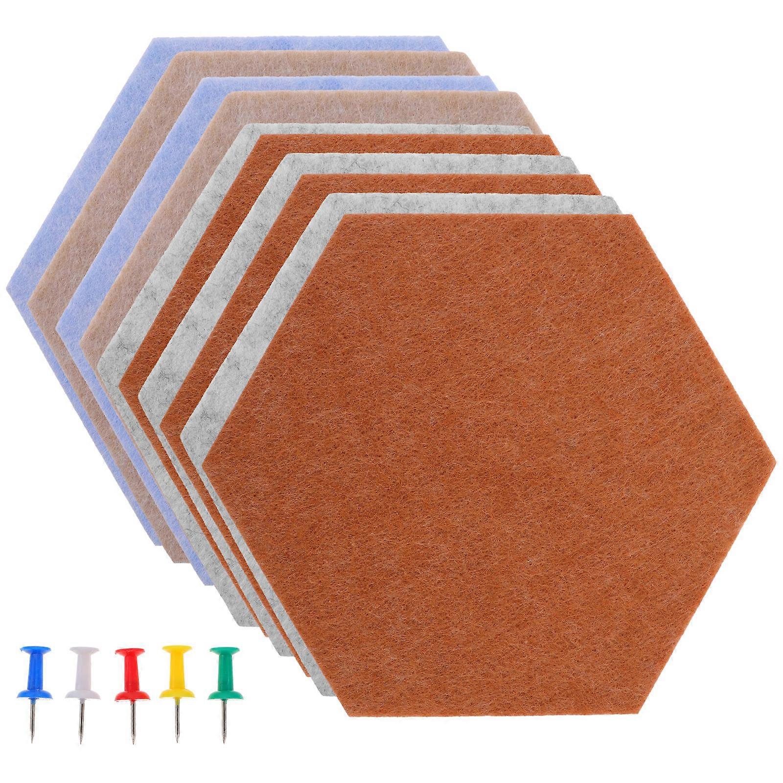 Wall Mounted Hexagon Felt Board Household Pin Board 50Pcs Set
