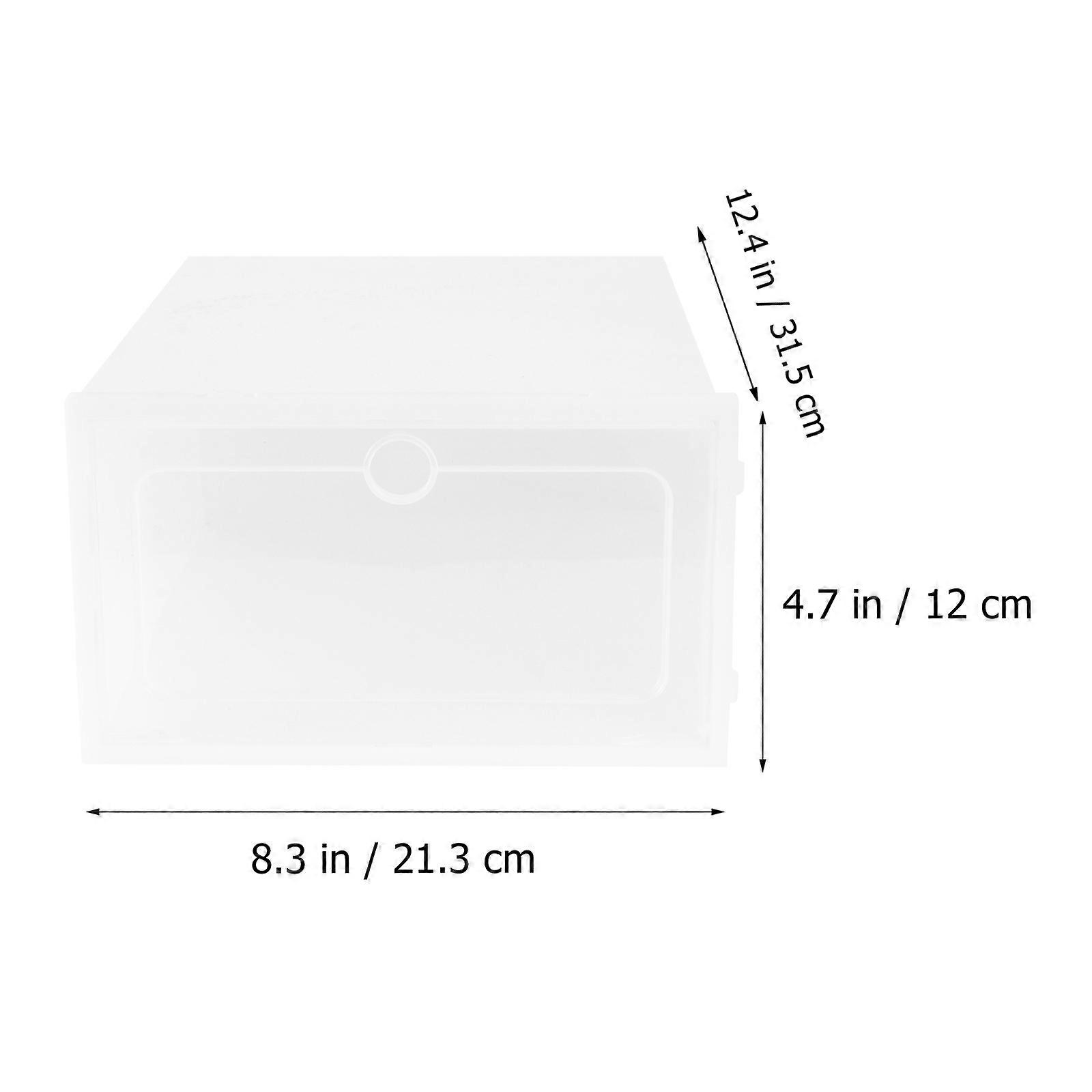White Shoes Storage Box Stackable Plastic Container for Shoes Storage 12Pcs