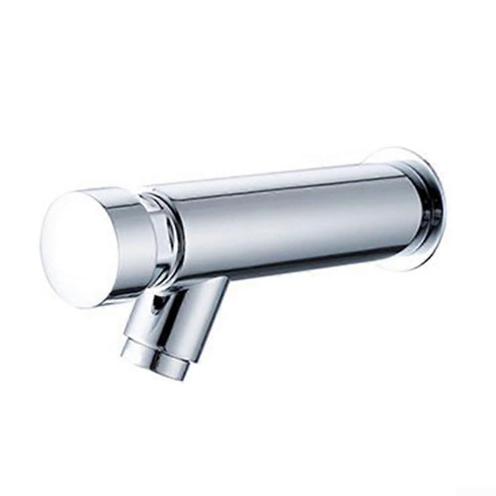 Wall Mounted Bathroom Faucet 1/2Inch Connection Cold Water Push Button Tap For Commercial Restrooms Time Delay Sink