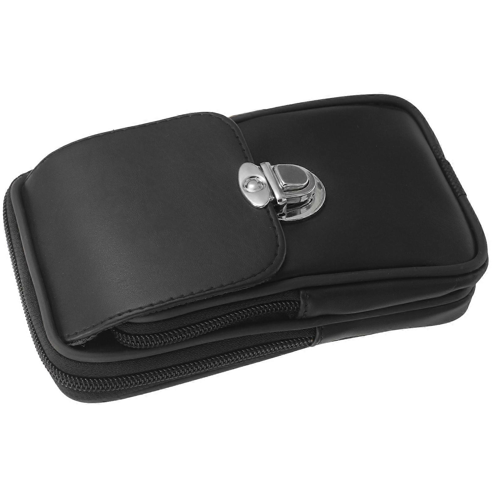 PU Black Wallet Case for Men with Waist Belt 3Pcs Pack