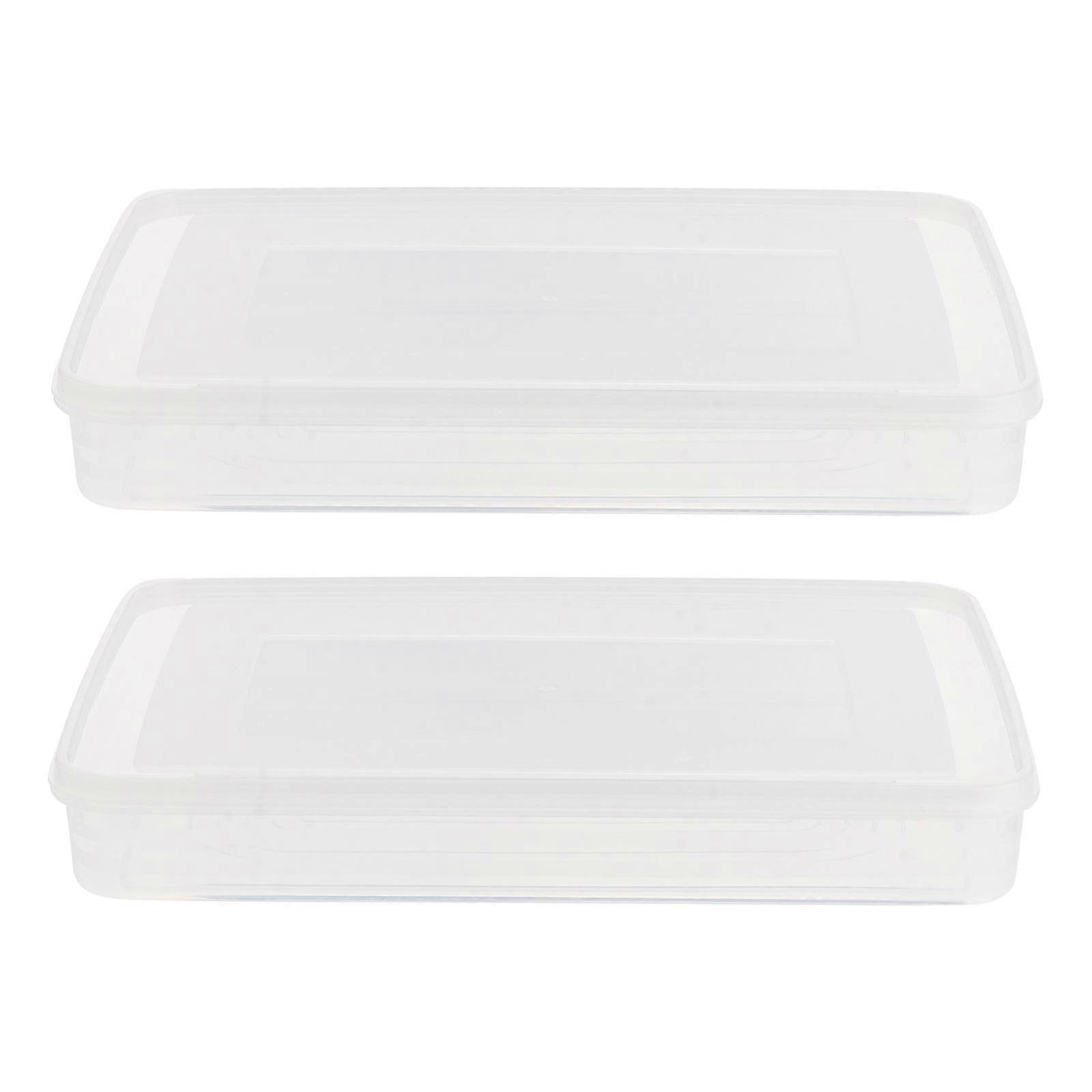 Refrigerator Storage Box Dumpling Storage Box For Freezer Stackable Dumpling Box Transparent 29.50X21.50X4.50CM 2Pcs