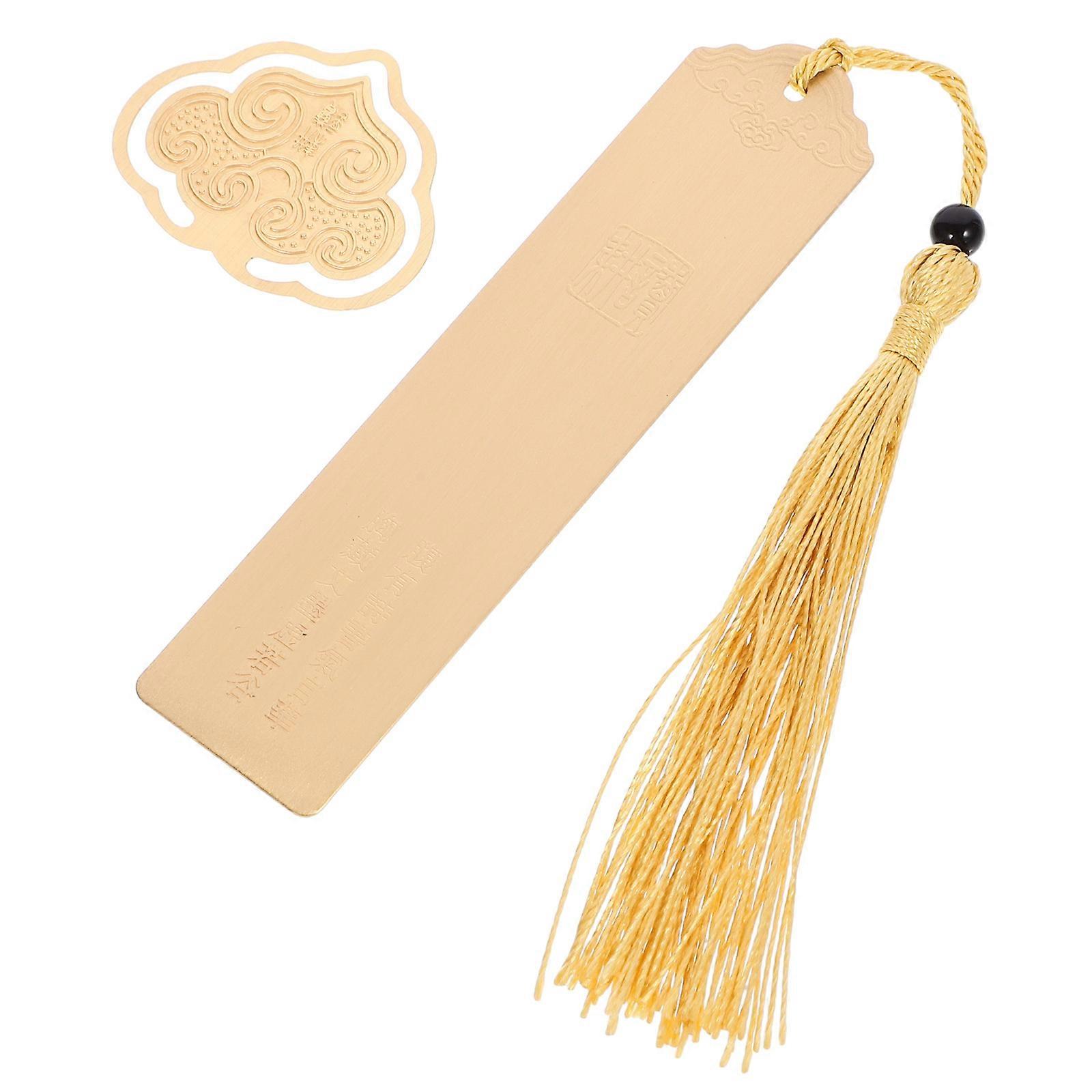 Creative Bookmark Decor Chinese Style Brass Graduation Gift 4Pcs