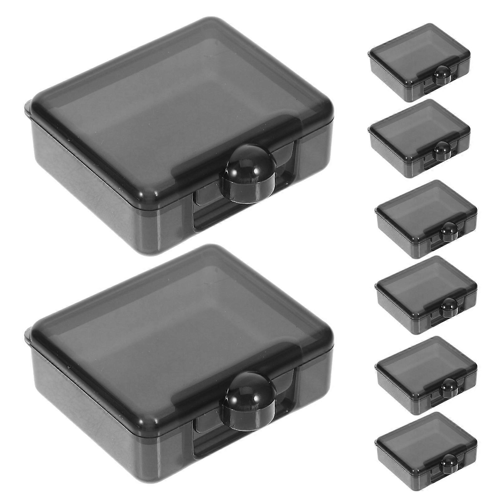 Square Pill Box 3Pcs Small Medication Organizer Travel Case With Airtight Seal Transparent Lid For Daily Medication Management
