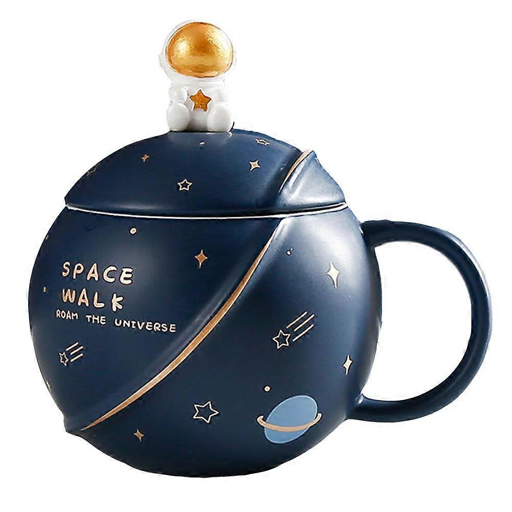 Creative Astronaut Planet Shape Ceramic Coffee Water Cup for Home Use 2Sets