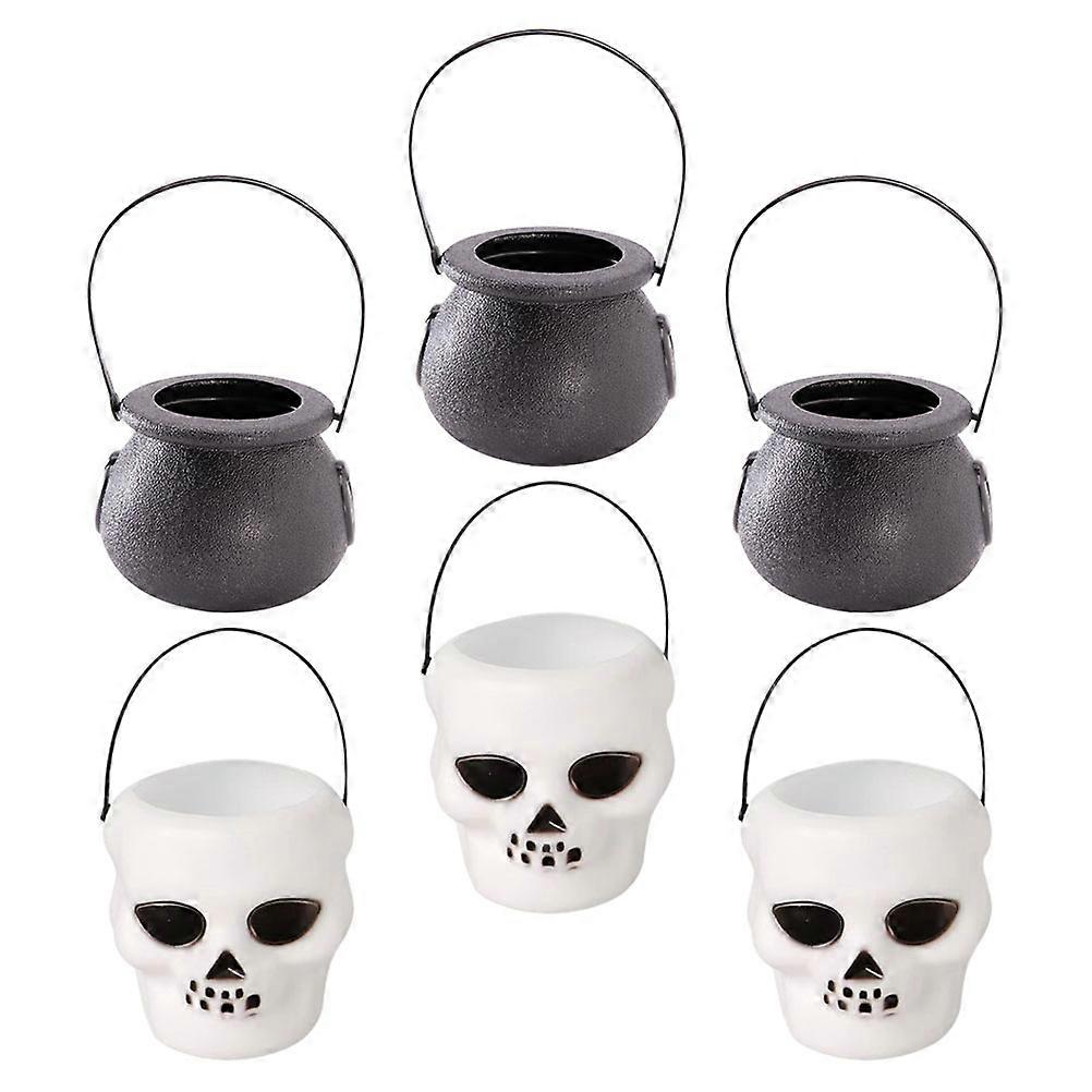 Small Candy Basket Halloween Candy Bucket with Witch Design 30Pcs