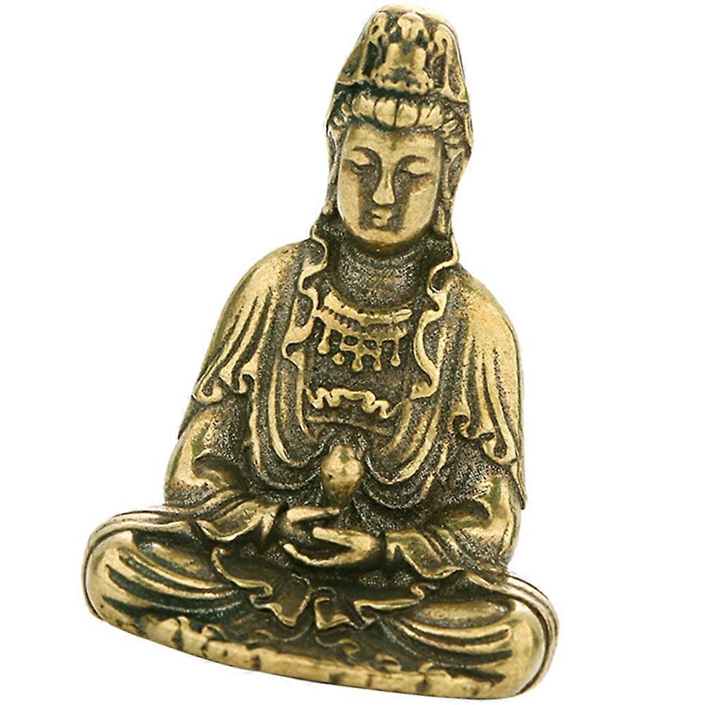Golden Brass Avalokitesvara Ornament for Home Display 4Pcs Set