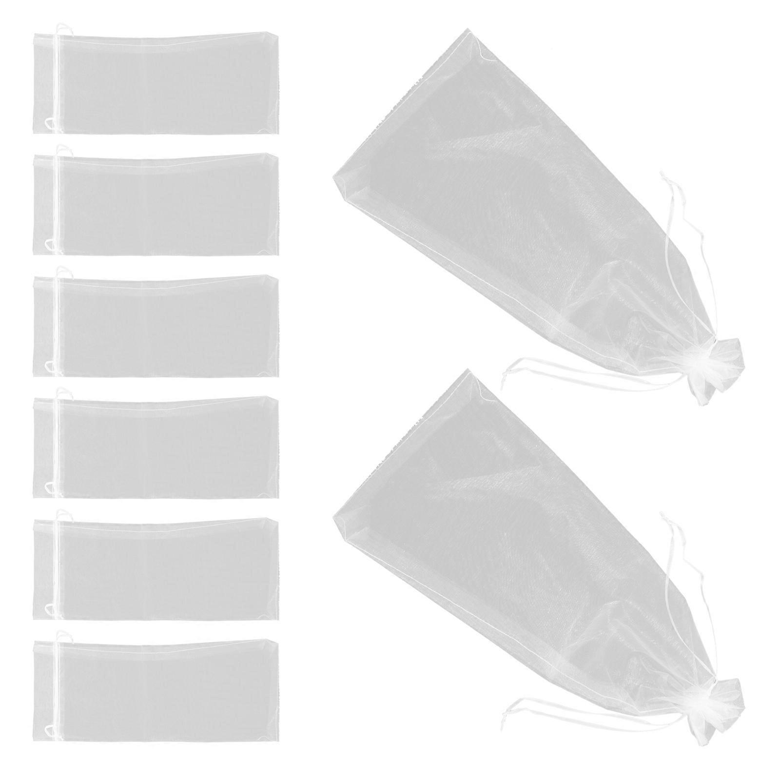 White Organza Bags for Drawstring Gift Packaging 40Pcs