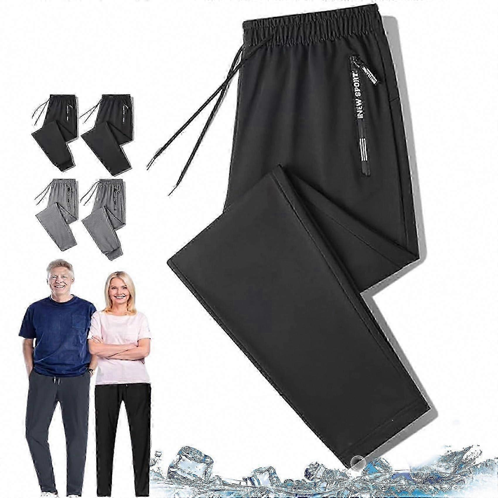 L-8XL Unisex Ultra Stretch Quick-Dry Pants with Pockets for Men and Women, Active Large Size Workout Pants