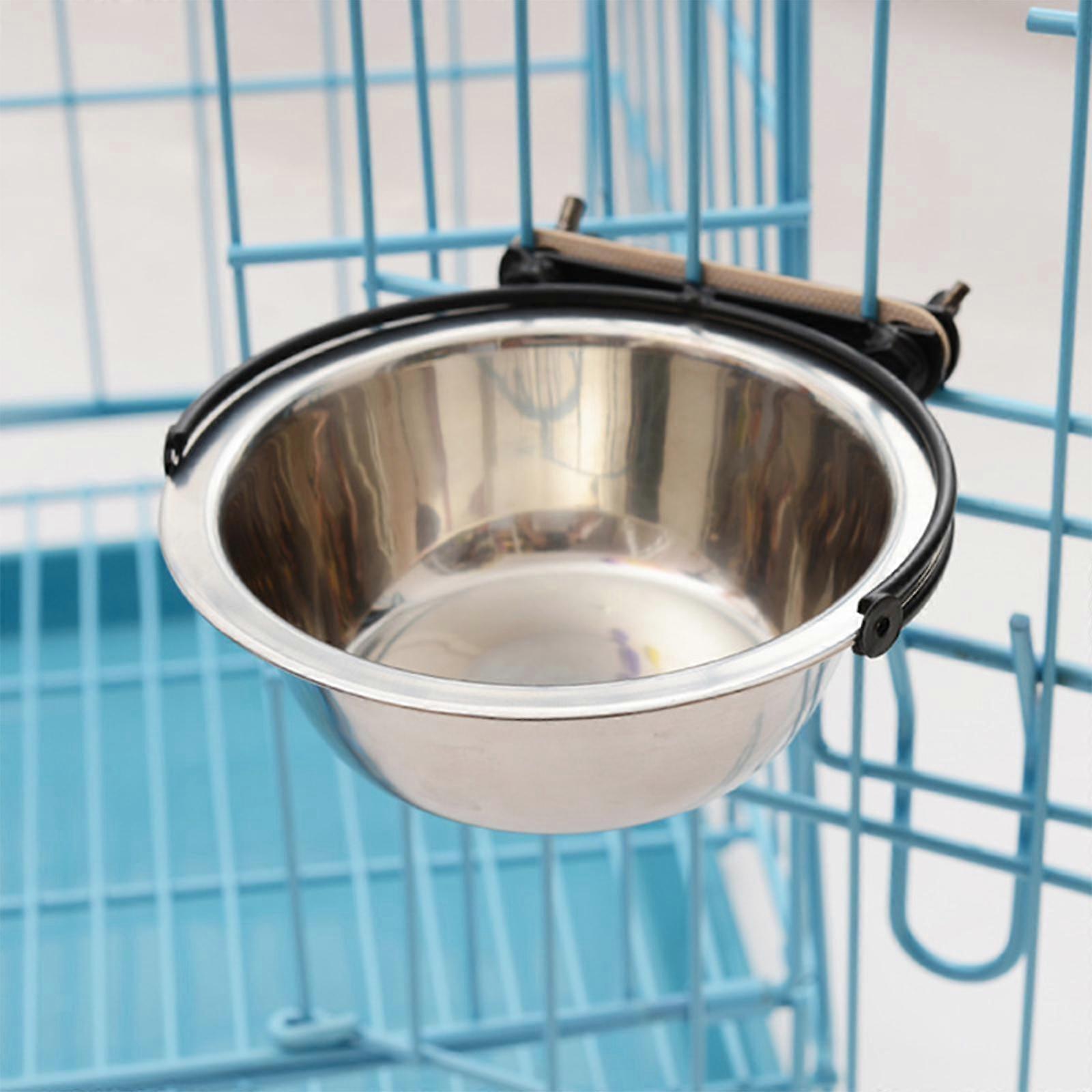 Pet Bowl with Fixed Bowl Card Slot Dog Bowls for Bird Kennel Crate Playpen