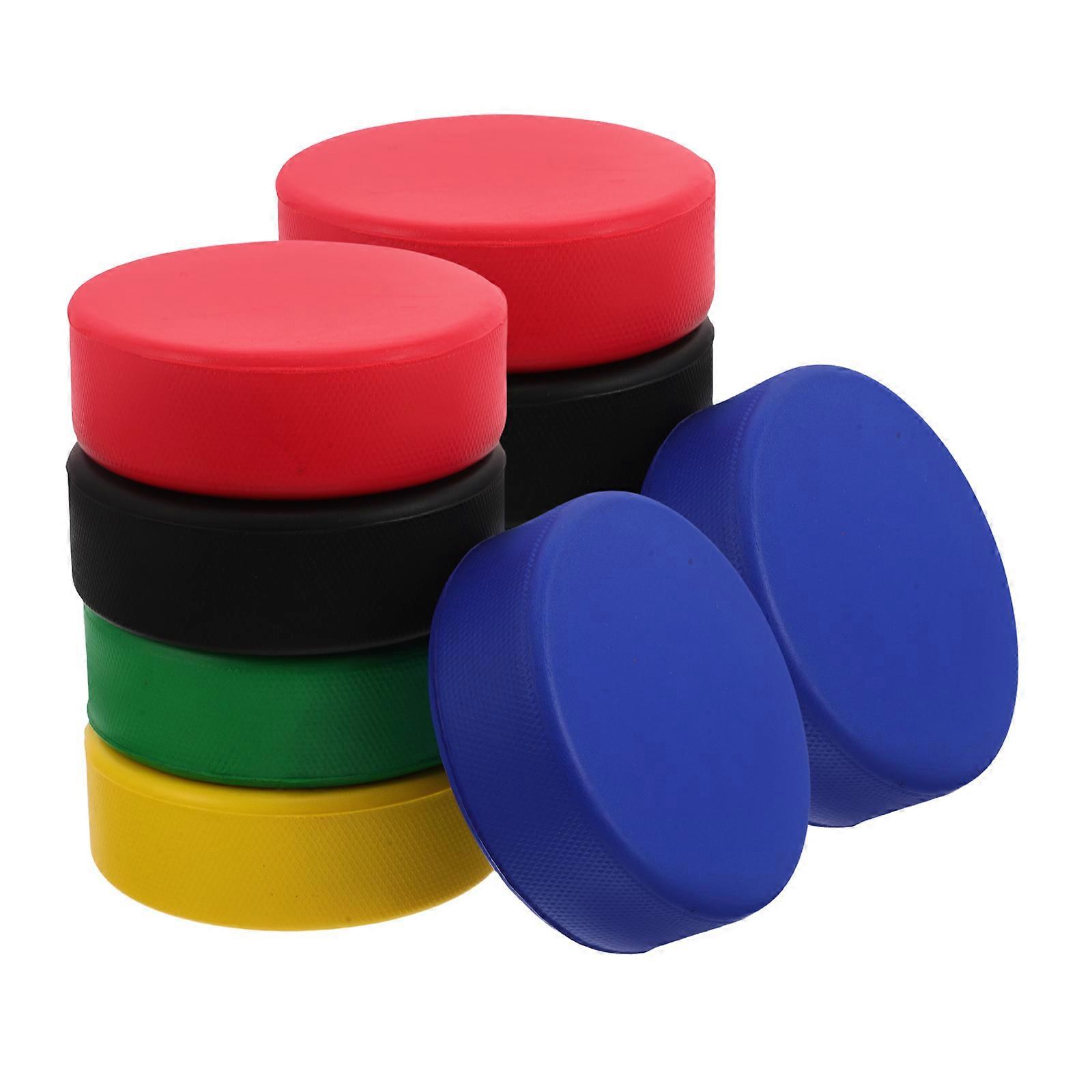Assorted Color PU Foam Ice Hockey Pucks for Practice 10Pcs Indoor Training Toys