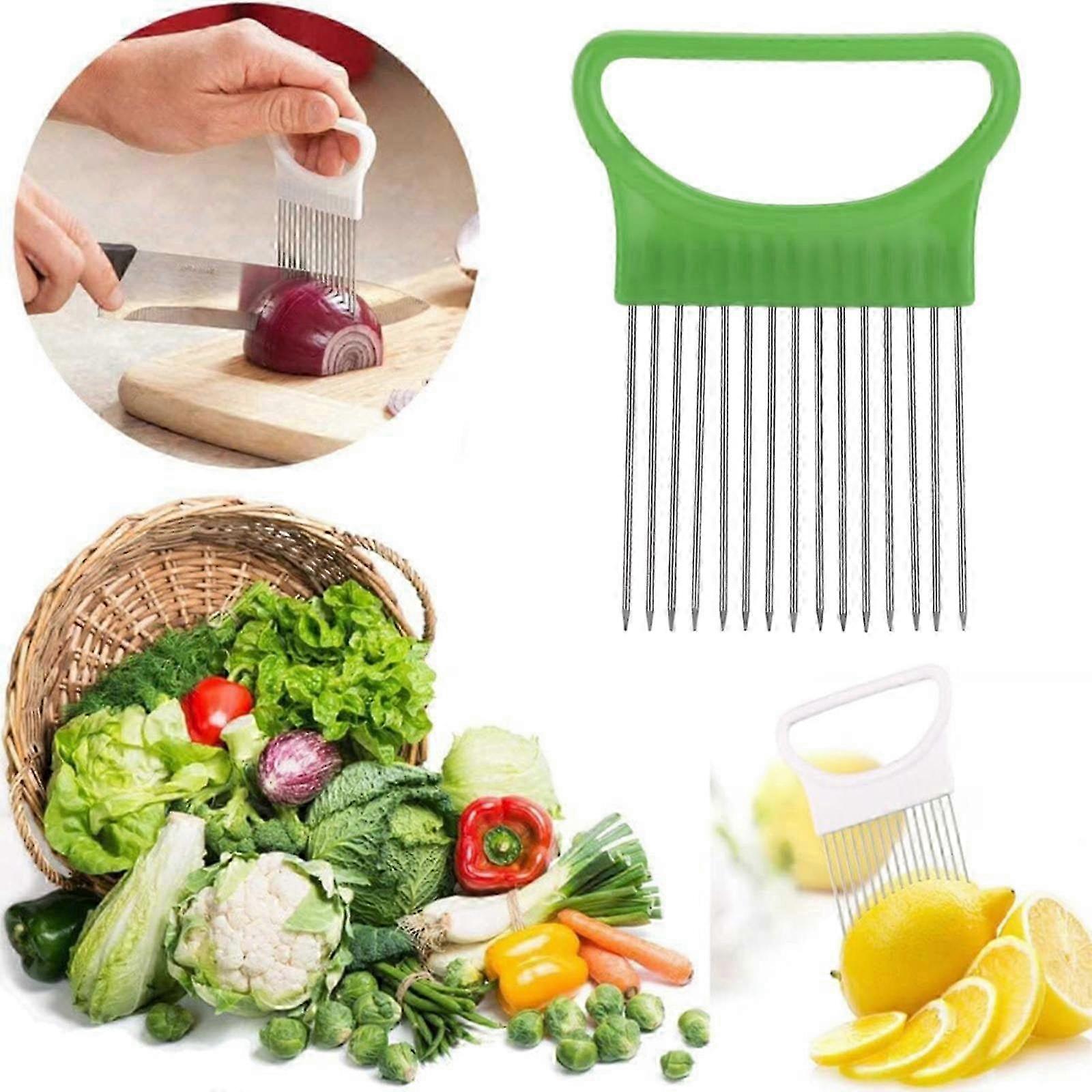 XHXGZ Vegetable Slicer, Onion Holder for Slicing, Stainless Steel Chopper for Tomatoes & Veggies, Easy Quick Slice Assistant 25-26
