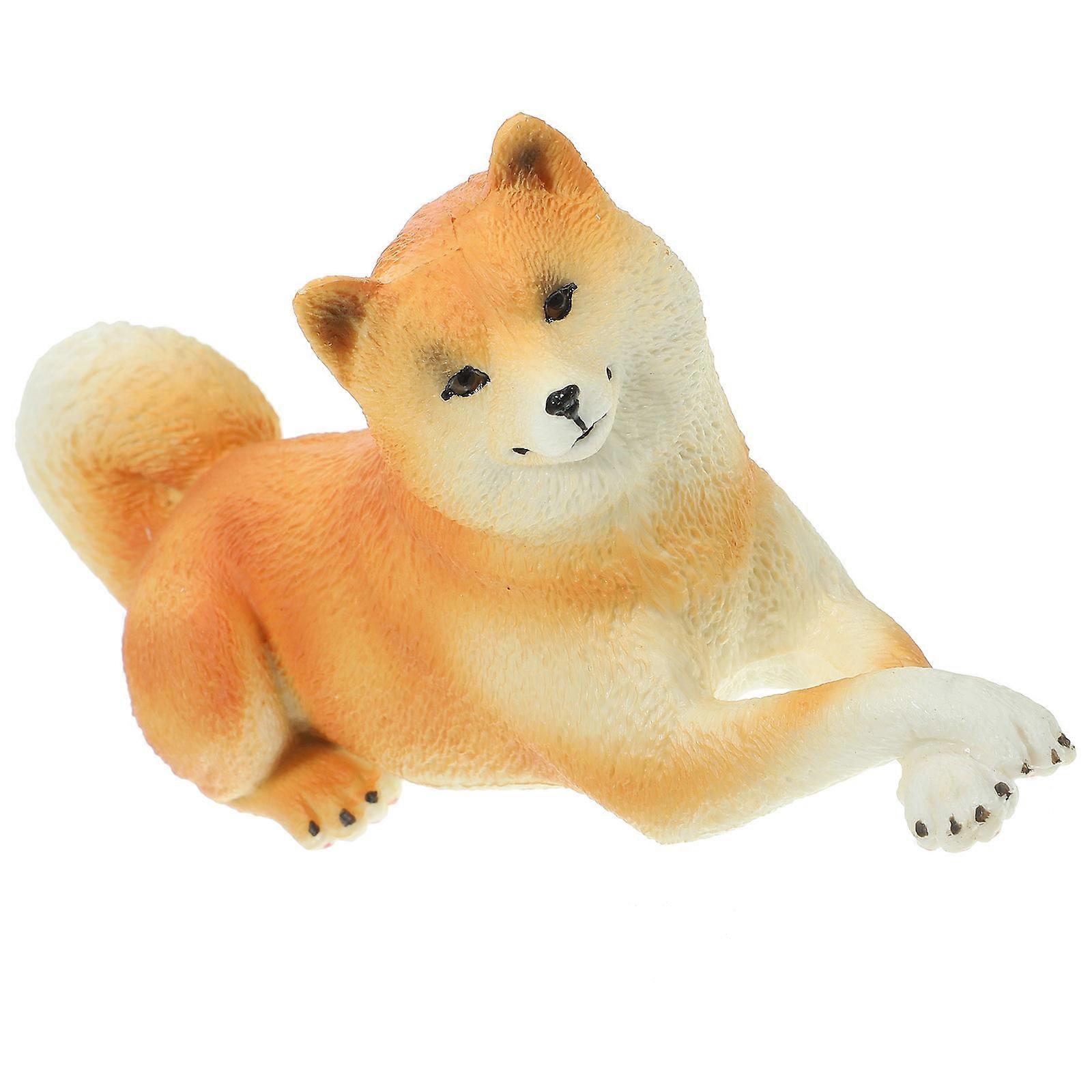 Simulation Dog Figurine Plastic Dog Model for Decoration 5Pcs