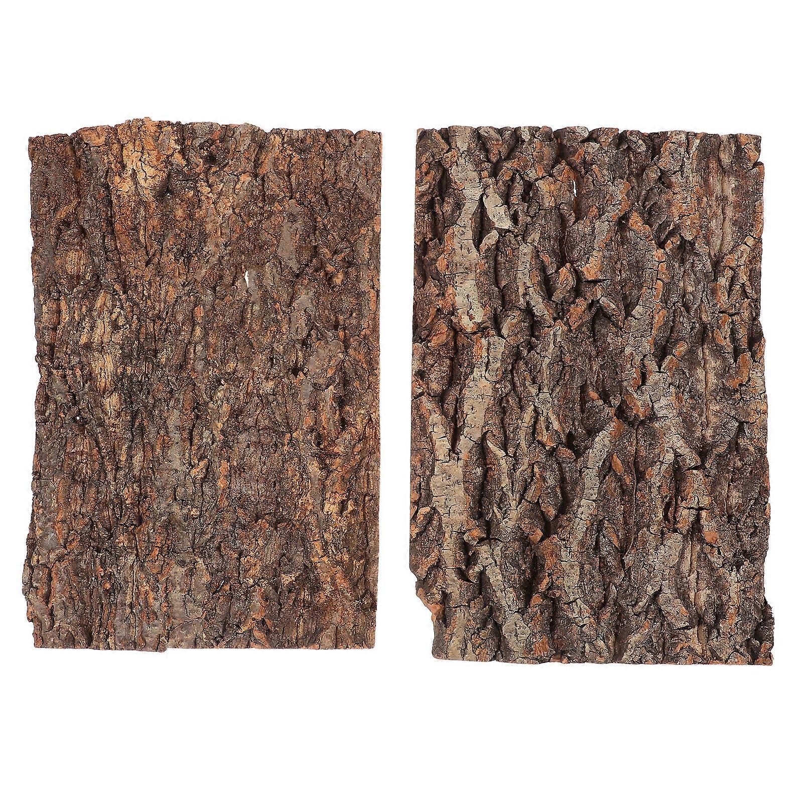 Terrarium Tree Bark Platform for Reptile Climbing 4Pcs Light Brown Set